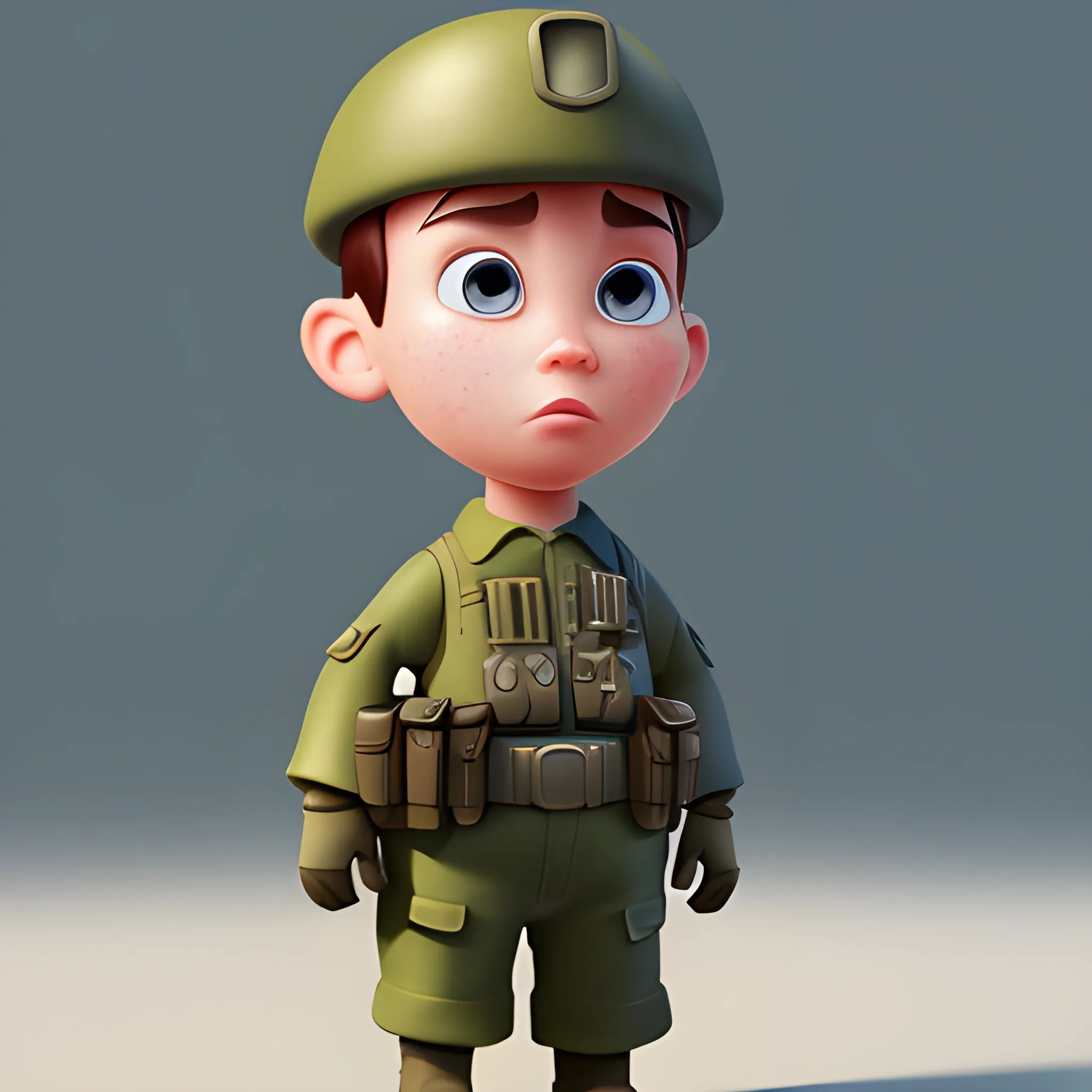 disney,add Photorealism,and high quality,multi-detail,HD, Cartoon,model,3D,pixar,
 ,while maintaining the simplest structure and fewer colors,Stylish and minimalist,colorful,soldier,{{{whole body}}}