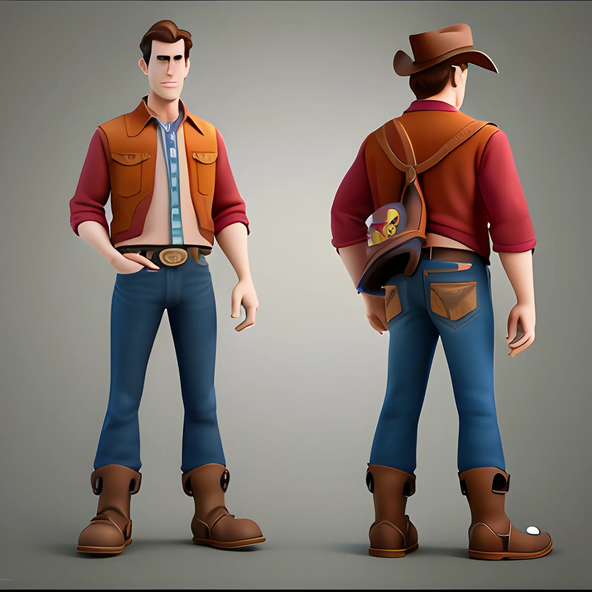 disney,add Photorealism,and high quality,multi-detail,HD, Cartoon,model,3D,pixar,
 ,while maintaining the simplest structure and fewer colors,Stylish and minimalist,Western-style clothes,{{{whole body}}}