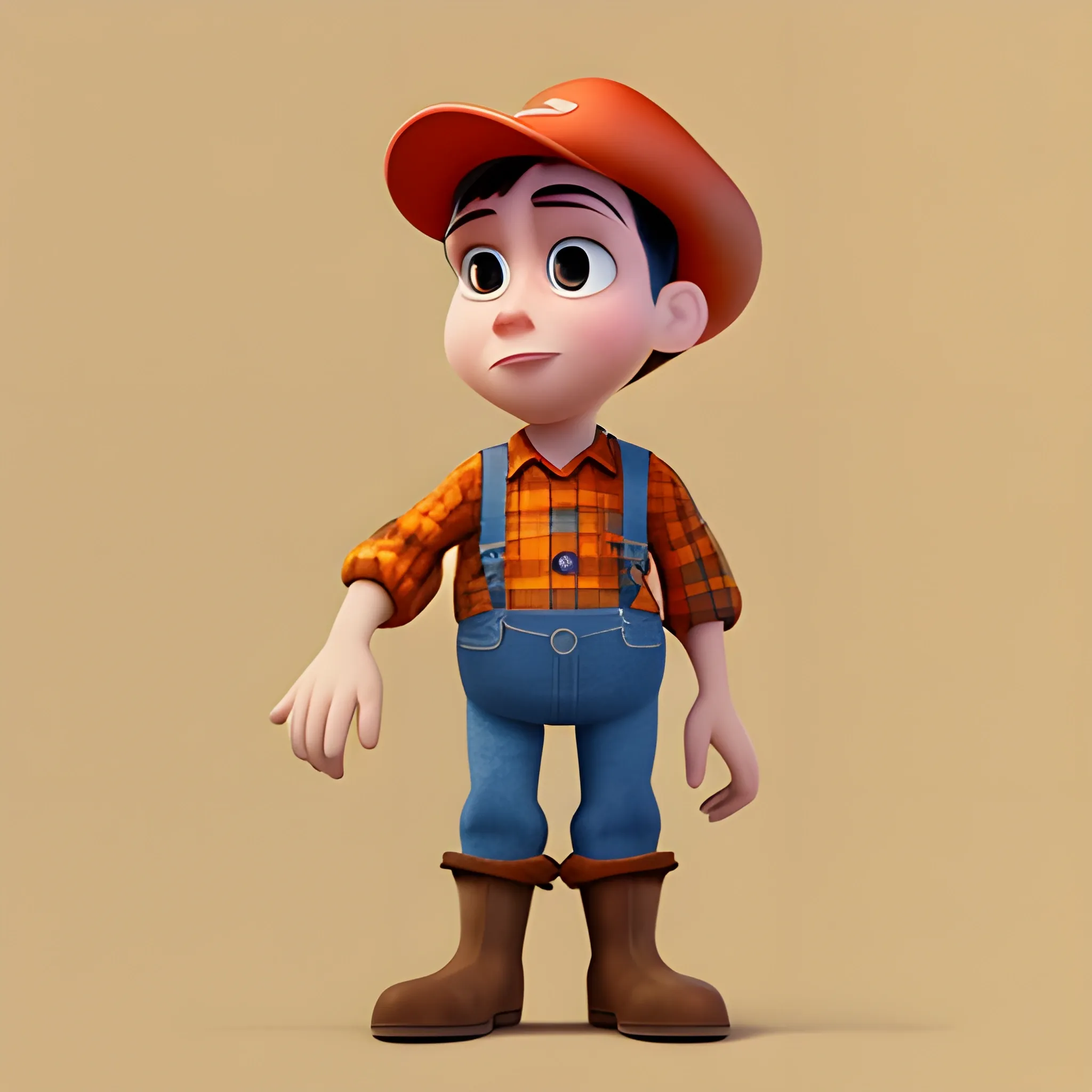 disney,add Photorealism,and high quality,multi-detail,HD, Cartoon,model,3D,pixar,
 ,while maintaining the simplest structure and fewer colors,Stylish and minimalist,colorful,farmer,{{{whole body}}}