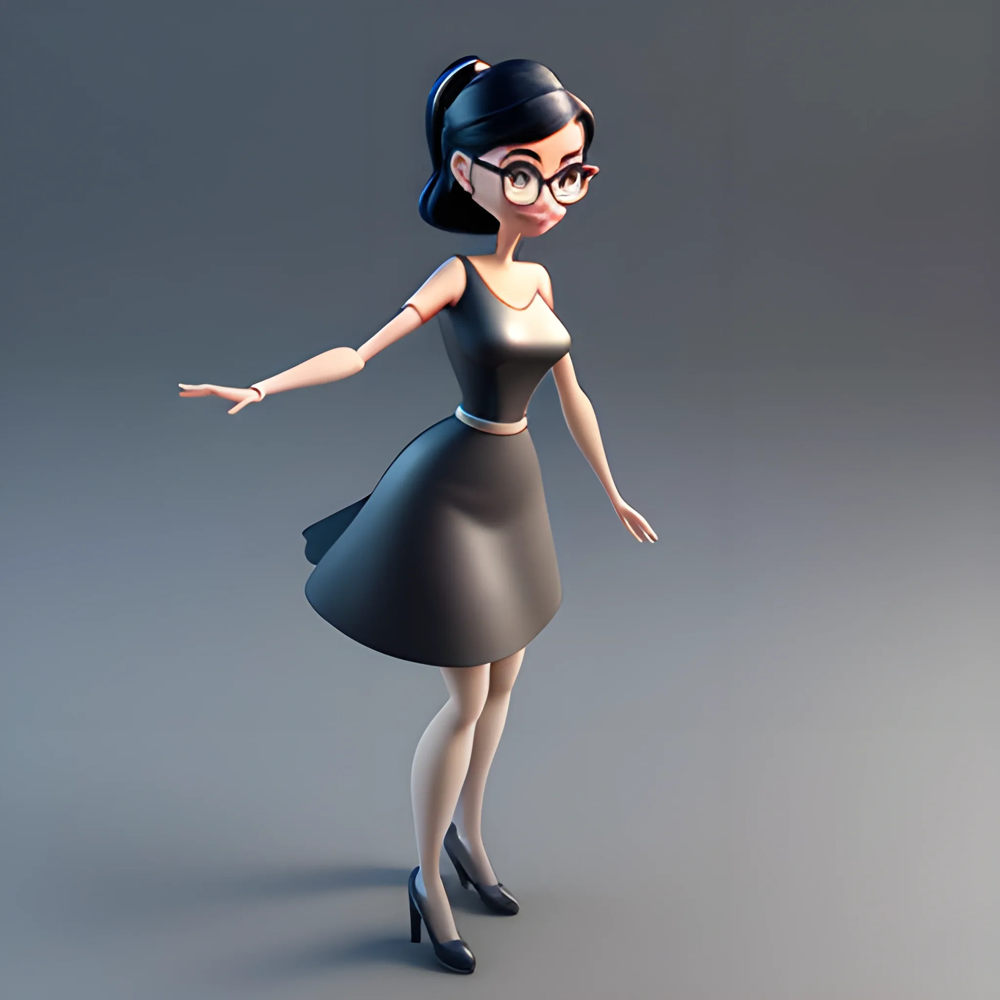 disney,add Photorealism,and high quality,multi-detail,HD, Cartoon,model,3D,pixar,
 ,while maintaining the simplest structure and fewer colors,young woman,Stylish and minimalist,,{{{whole body}}}