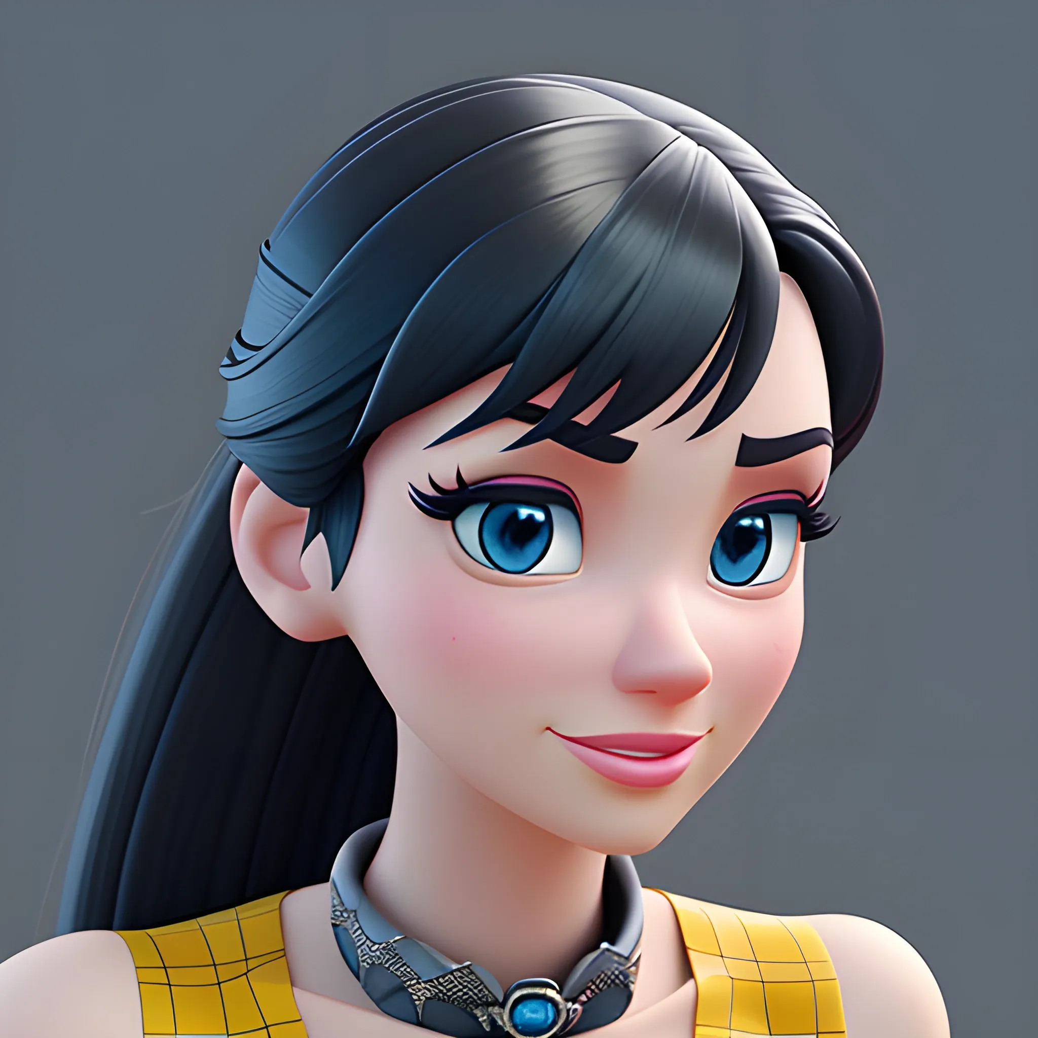 disney,add Photorealism,and high quality,multi-detail,HD, Cartoon,model,3D,pixar,
 ,while maintaining the simplest structure and fewer colors,young woman,Stylish and minimalist,,{{{whole body}}}