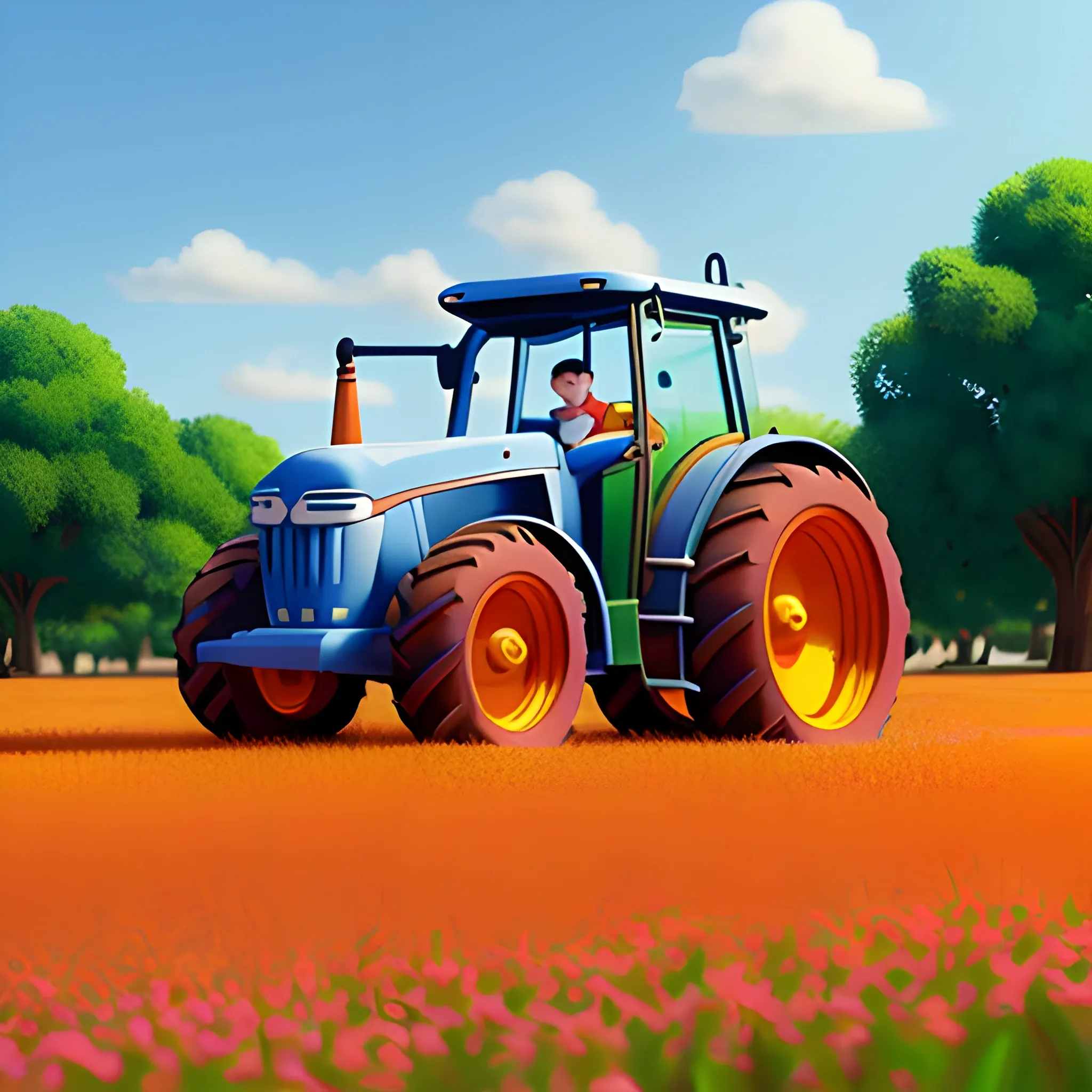 disney,add Photorealism,and high quality,multi-detail,HD, Cartoon,model,3D,pixar,
 ,while maintaining the simplest structure and fewer colors,Stylish and minimalist,colorful,farmer,{{{whole body}}}