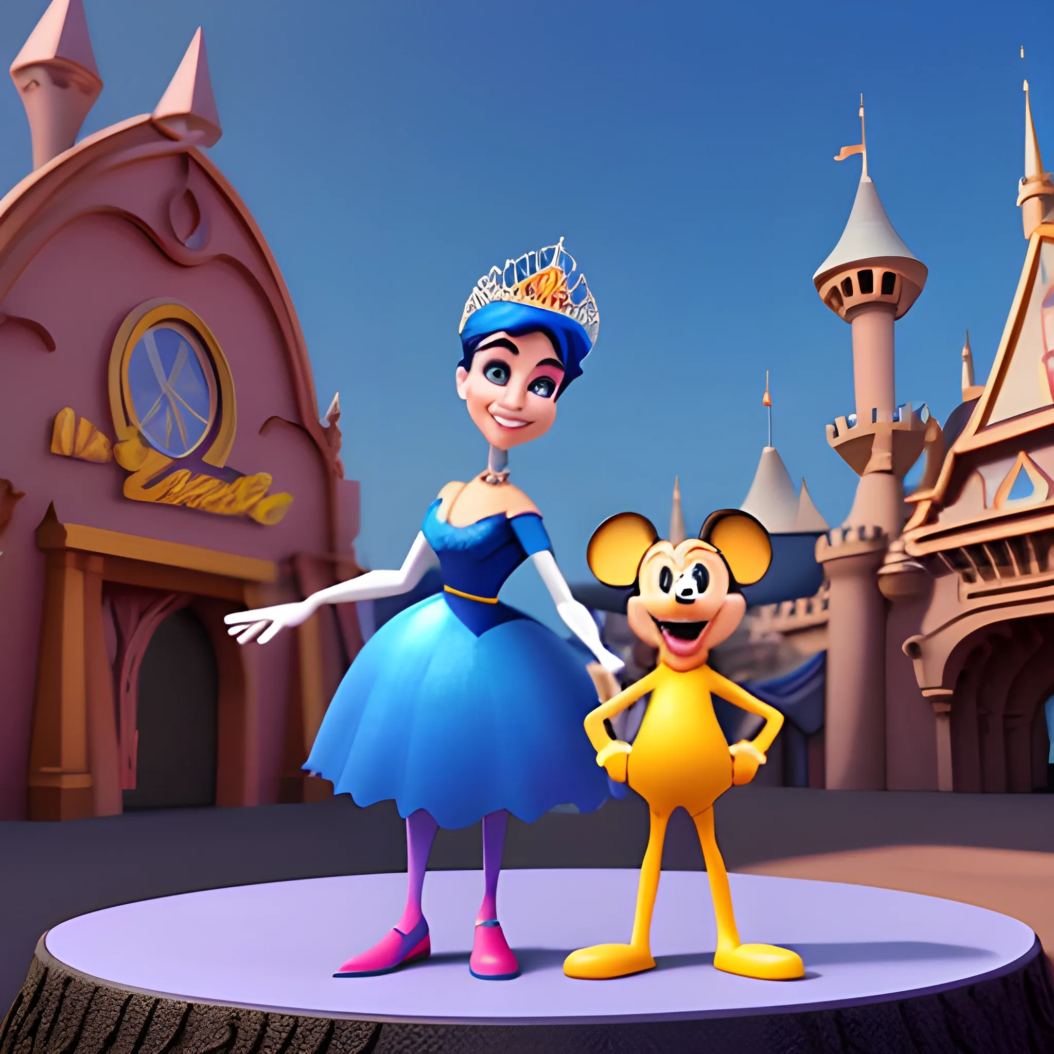 disney,add Photorealism,and high quality,multi-detail,HD, Cartoon,model,3D,pixar,
 ,while maintaining the simplest structure and fewer colors,Stylish and minimalist,colorful,young queen,stand,{{{whole body}}}