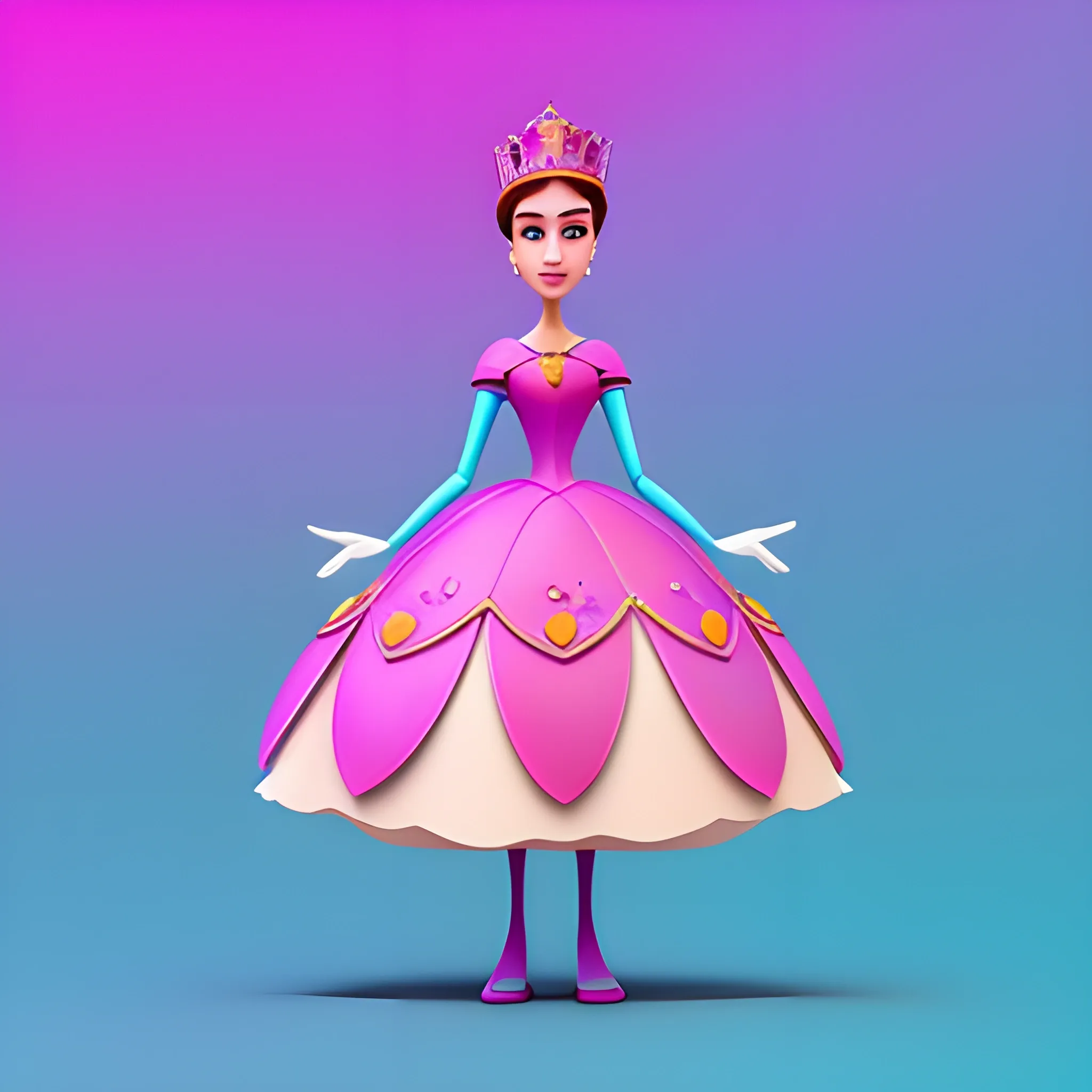 disney,add Photorealism,and high quality,multi-detail,HD, Cartoon,model,3D,pixar,
 ,while maintaining the simplest structure and fewer colors,Stylish and minimalist,colorful,queen,stand,{{{whole body}}}