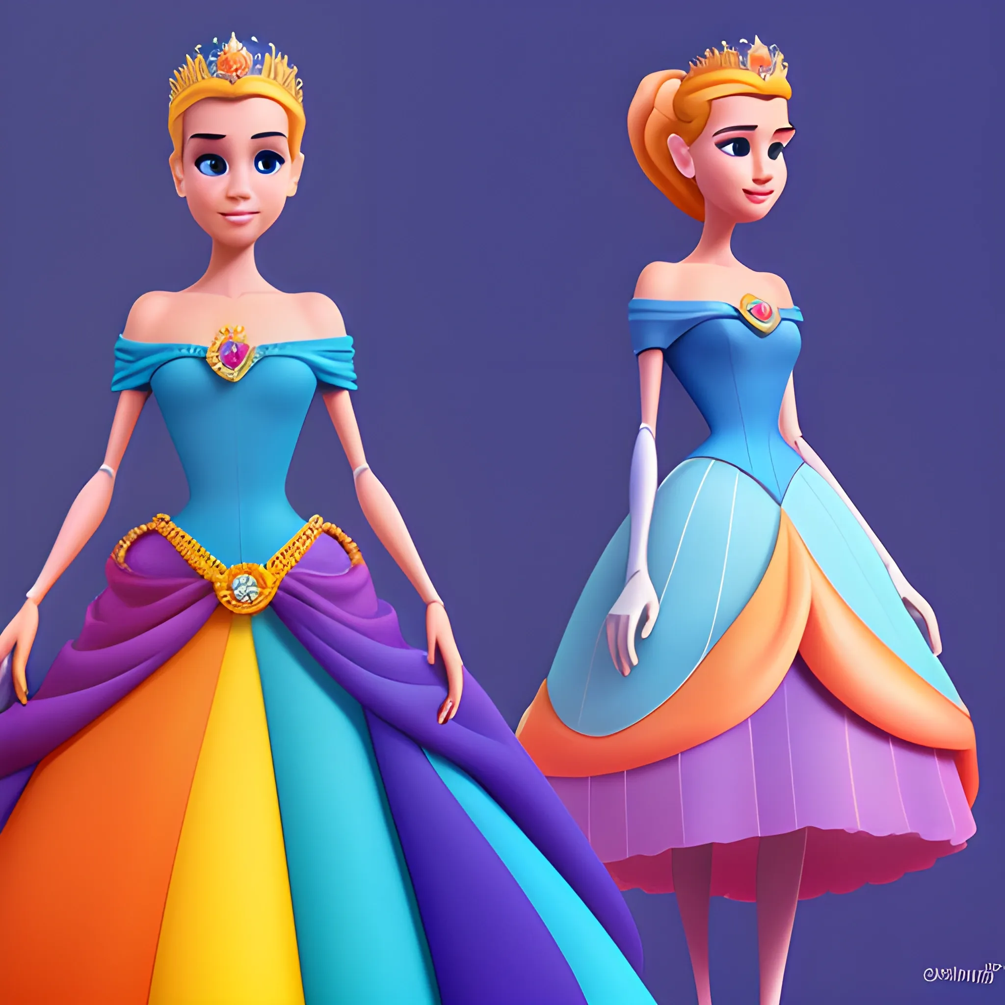 disney,add Photorealism,and high quality,multi-detail,HD, Cartoon,model,3D,pixar,
 ,while maintaining the simplest structure and fewer colors,Stylish and minimalist,colorful,queen,{{{whole body}}}