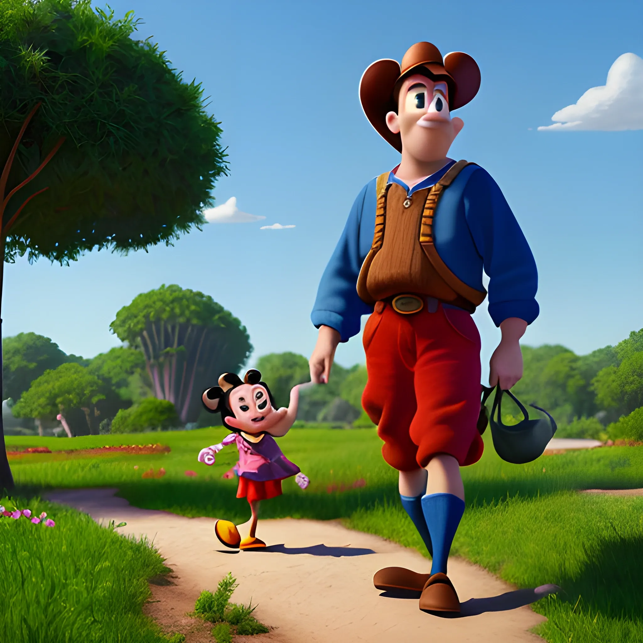 disney,add Photorealism,and high quality,multi-detail,HD, Cartoon,model,3D,pixar,
 ,while maintaining the simplest structure and fewer colors,Stylish and minimalist,colorful,peasant,{{{whole body}}}