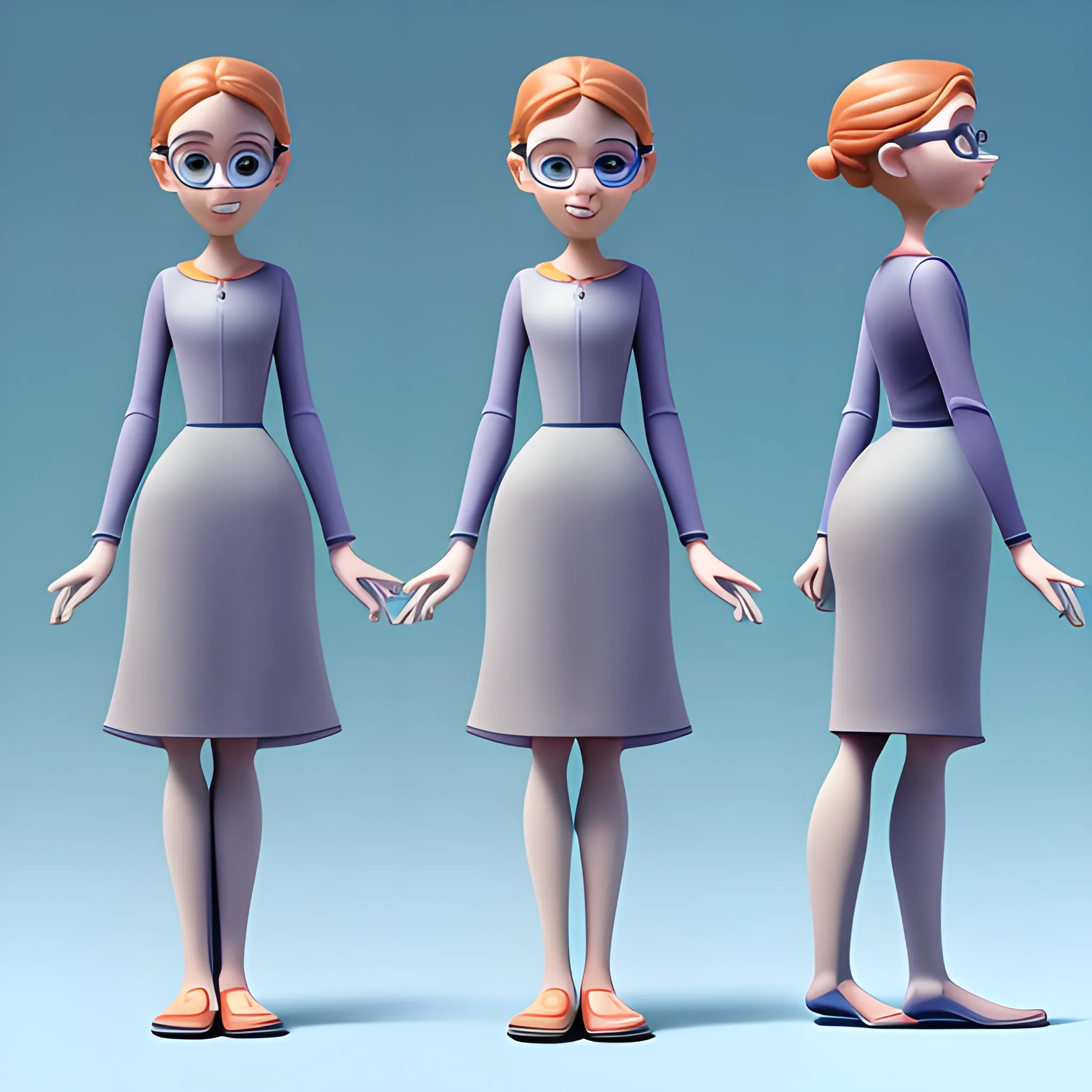 disney,add Photorealism,and high quality,multi-detail,HD, Cartoon,model,3D,pixar,
 ,while maintaining the simplest structure and fewer colors,clerk,woman,Stylish and minimalist,{{{whole body}}},whole body,whole_body