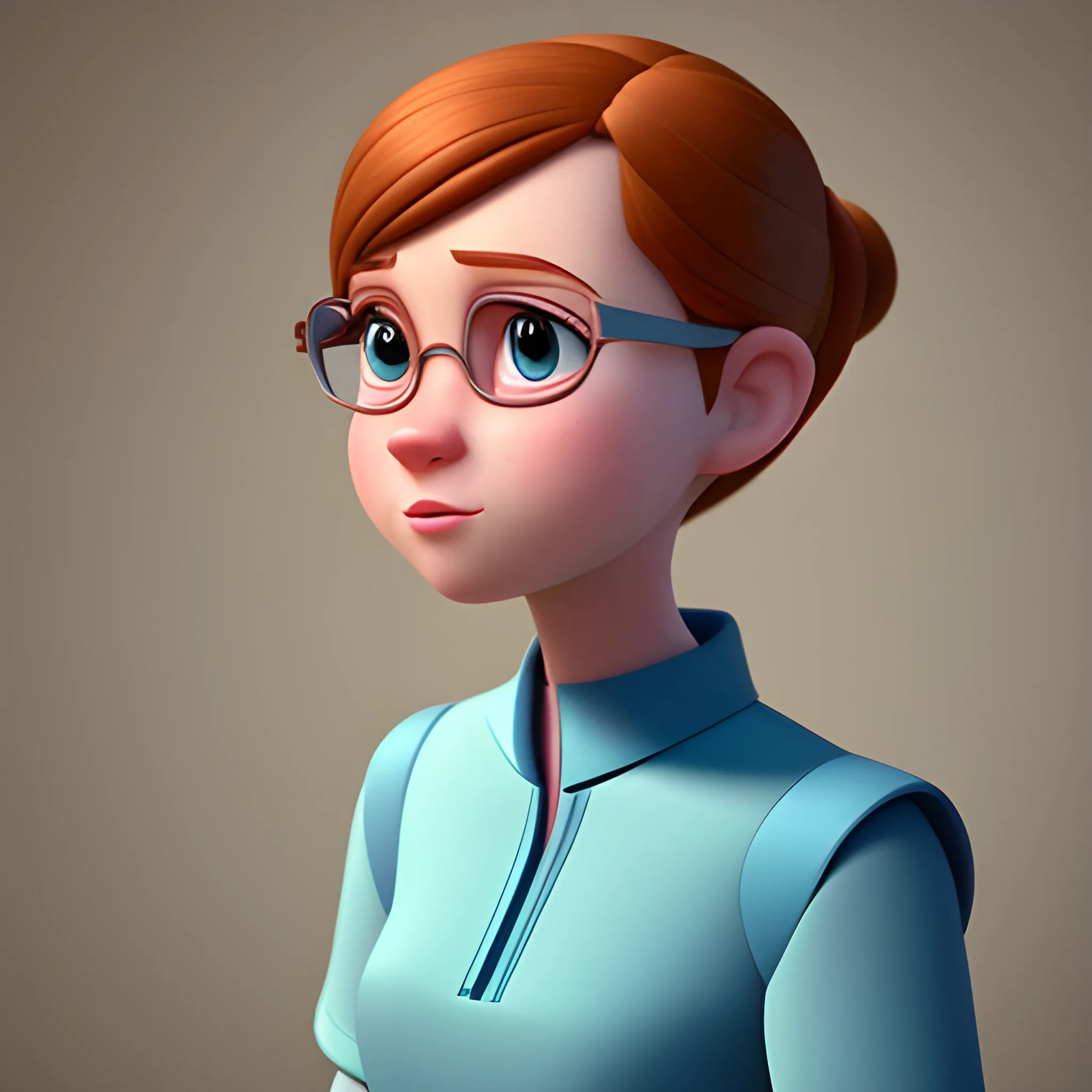 disney,add Photorealism,and high quality,multi-detail,HD, Cartoon,model,3D,pixar,
 ,while maintaining the simplest structure and fewer colors,clerk,woman,Stylish and minimalist,{{{whole body}}},whole body,whole_body