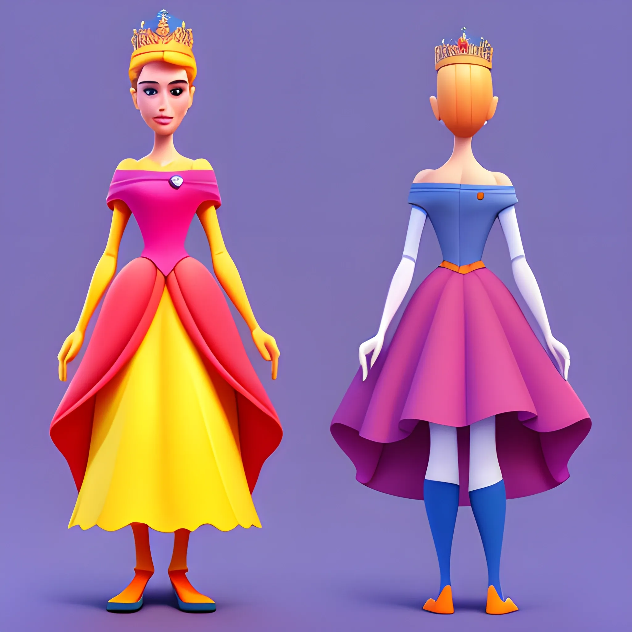 disney,add Photorealism,and high quality,multi-detail,HD, Cartoon,model,3D,pixar,
 ,while maintaining the simplest structure and fewer colors,Stylish and minimalist,colorful,queen,{{{whole body}}},whole_body,whole body