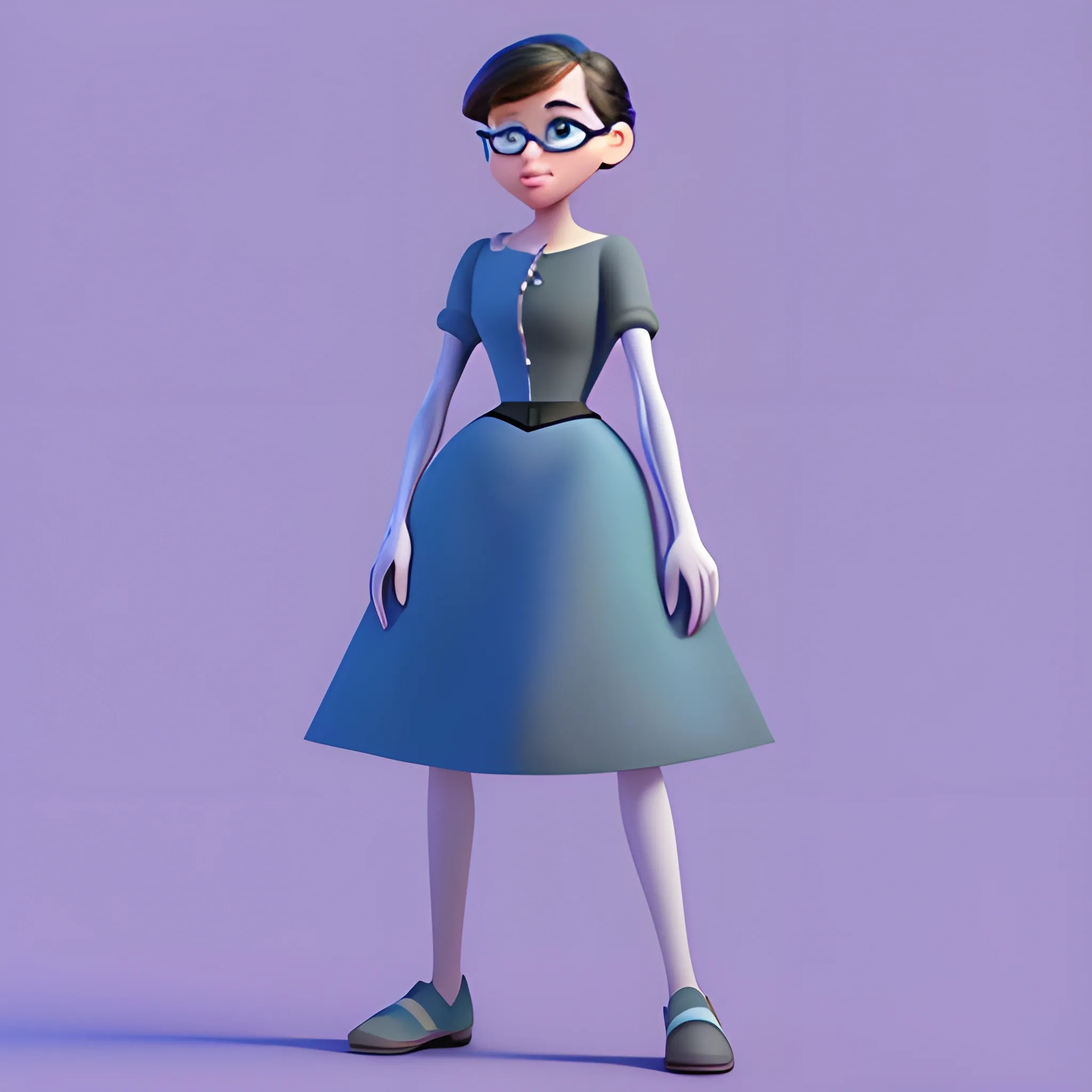 disney,add Photorealism,and high quality,multi-detail,HD, Cartoon,model,3D,pixar,
 ,while maintaining the simplest structure and fewer colors,clerk,woman,Stylish and minimalist,{{{whole body}}},whole body,whole_body