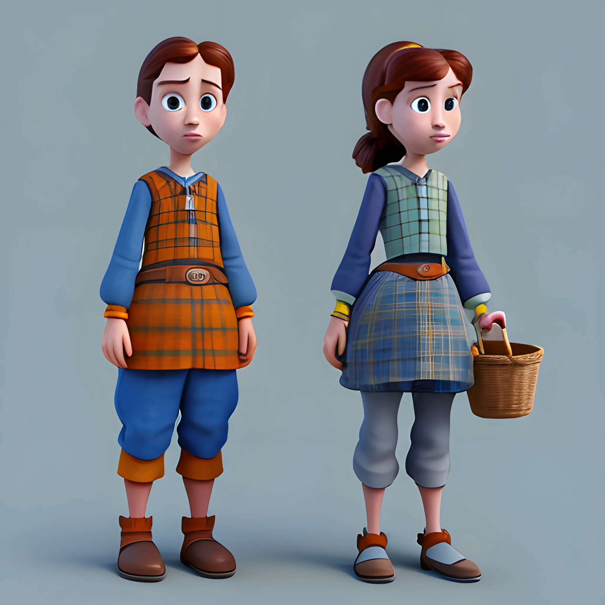 disney,add Photorealism,and high quality,multi-detail,HD, Cartoon,model,3D,pixar,
 ,while maintaining the simplest structure and fewer colors,Stylish and minimalist,colorful,peasant,{{{whole body}}}