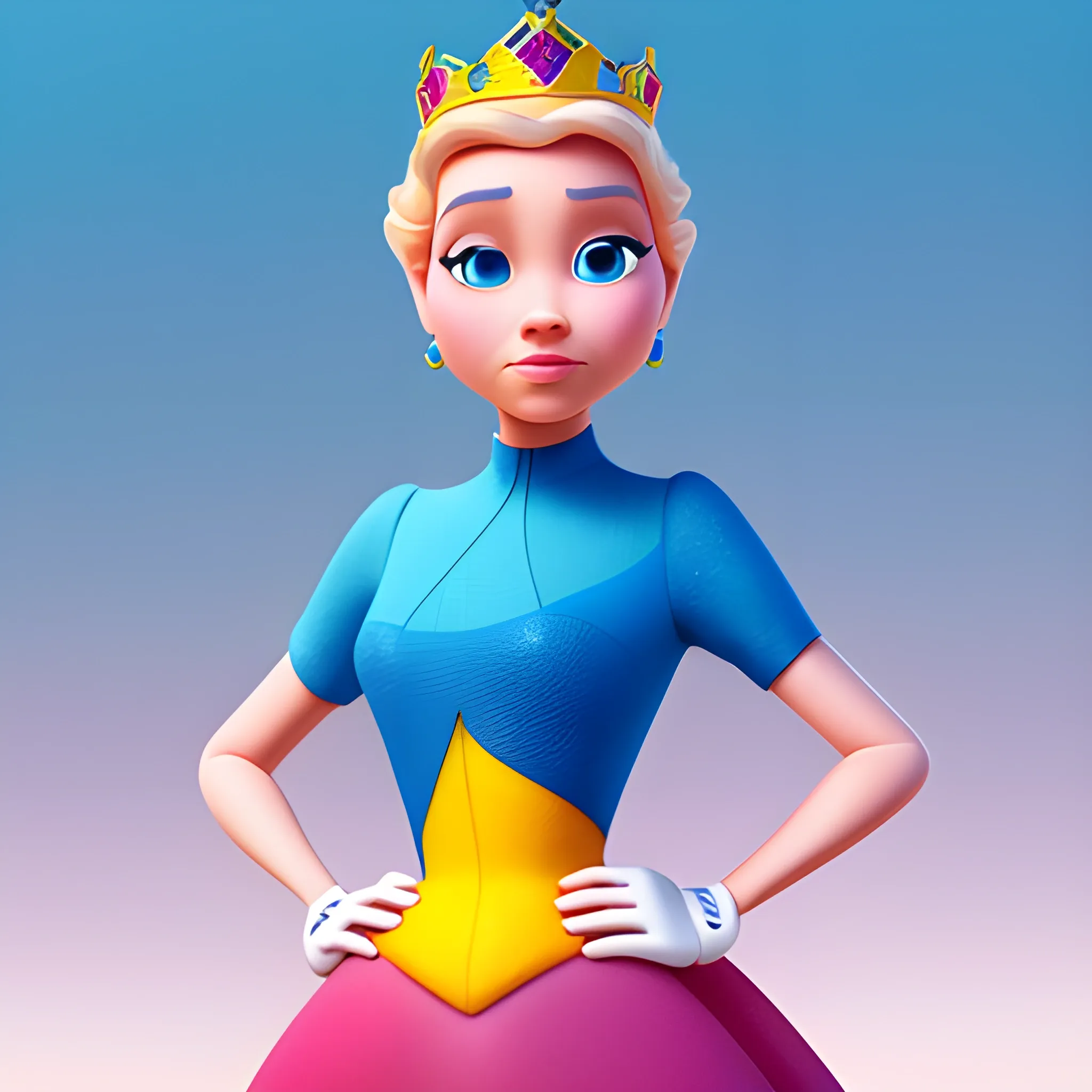 disney,add Photorealism,and high quality,multi-detail,HD, Cartoon,model,3D,pixar,
 ,while maintaining the simplest structure and fewer colors,Stylish and minimalist,colorful,queen,{{{whole body}}},whole_body,whole body