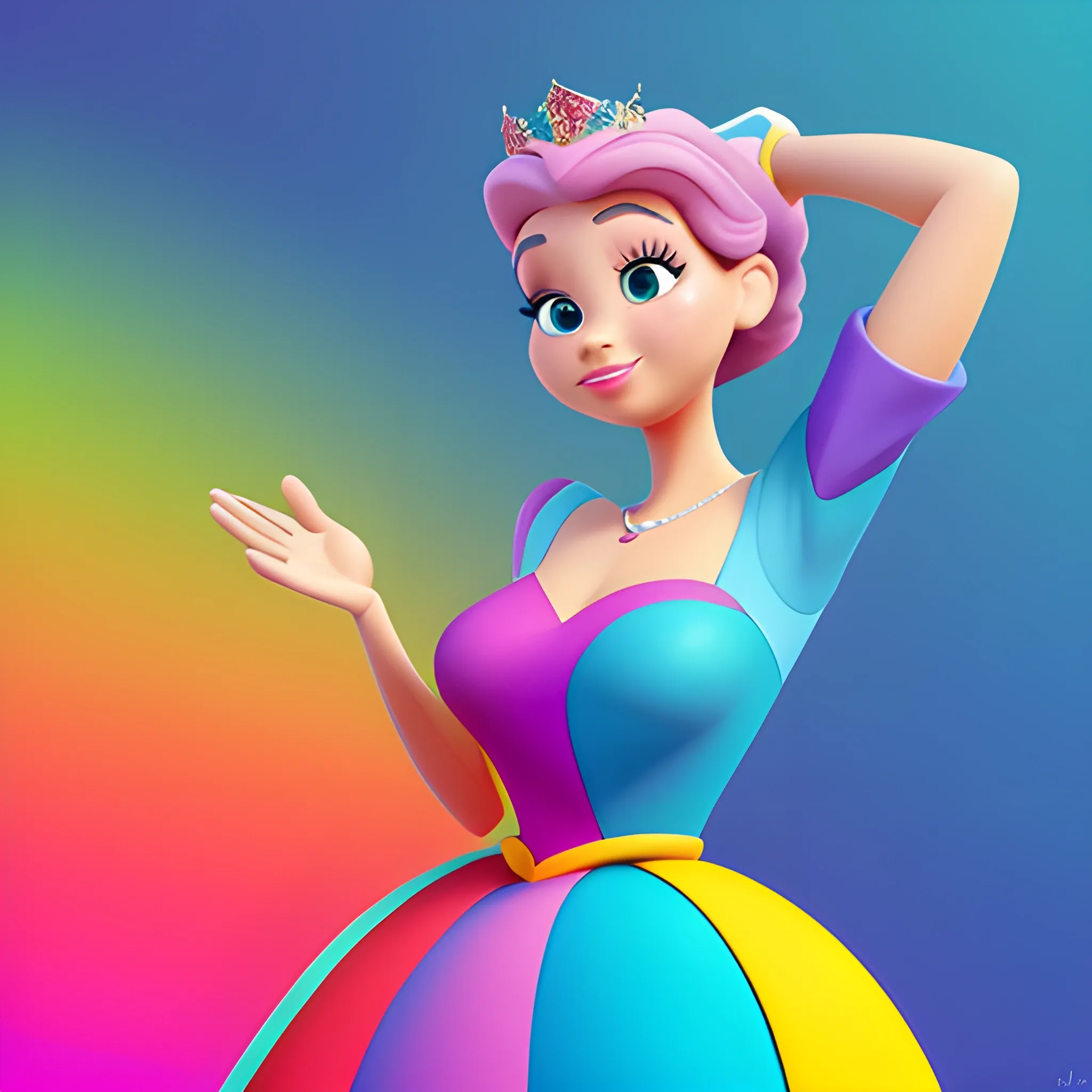 disney,add Photorealism,and high quality,multi-detail,HD, Cartoon,model,3D,pixar,
 ,while maintaining the simplest structure and fewer colors,Stylish and minimalist,colorful,queen,{{{whole body}}},whole_body,whole body