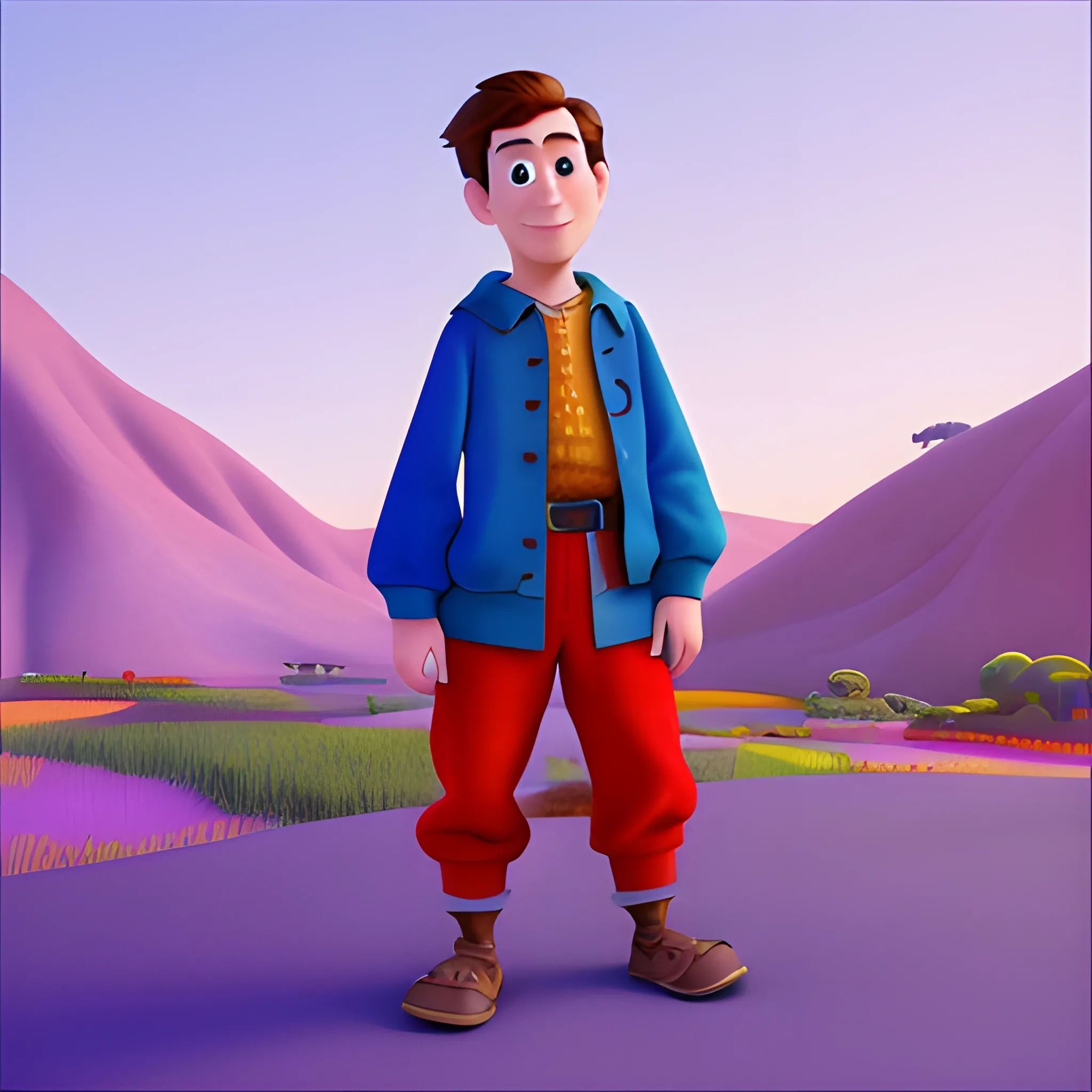 disney,add Photorealism,and high quality,multi-detail,HD, Cartoon,model,3D,pixar,
 ,while maintaining the simplest structure and fewer colors,Stylish and minimalist,colorful,peasant,{{{whole body}}}