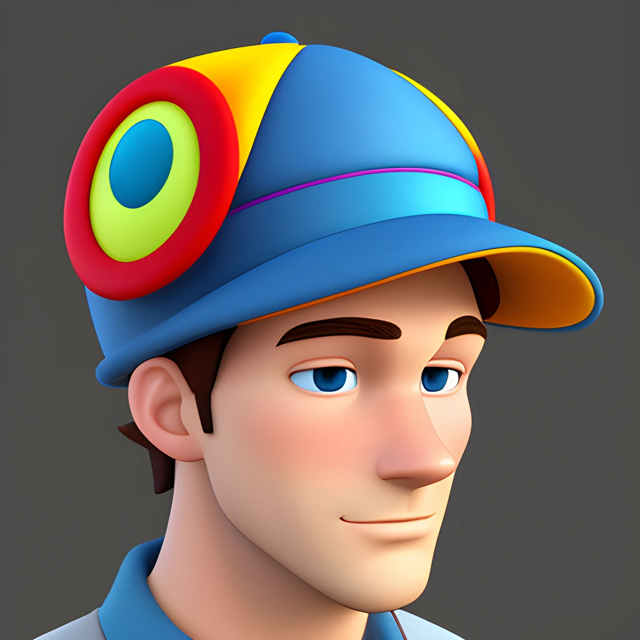 disney,add Photorealism,and high quality,multi-detail,HD, Cartoon,model,3D,pixar,
 ,while maintaining the simplest structure and fewer colors,Stylish and minimalist,colorful,man,hat,{{{whole body}}}