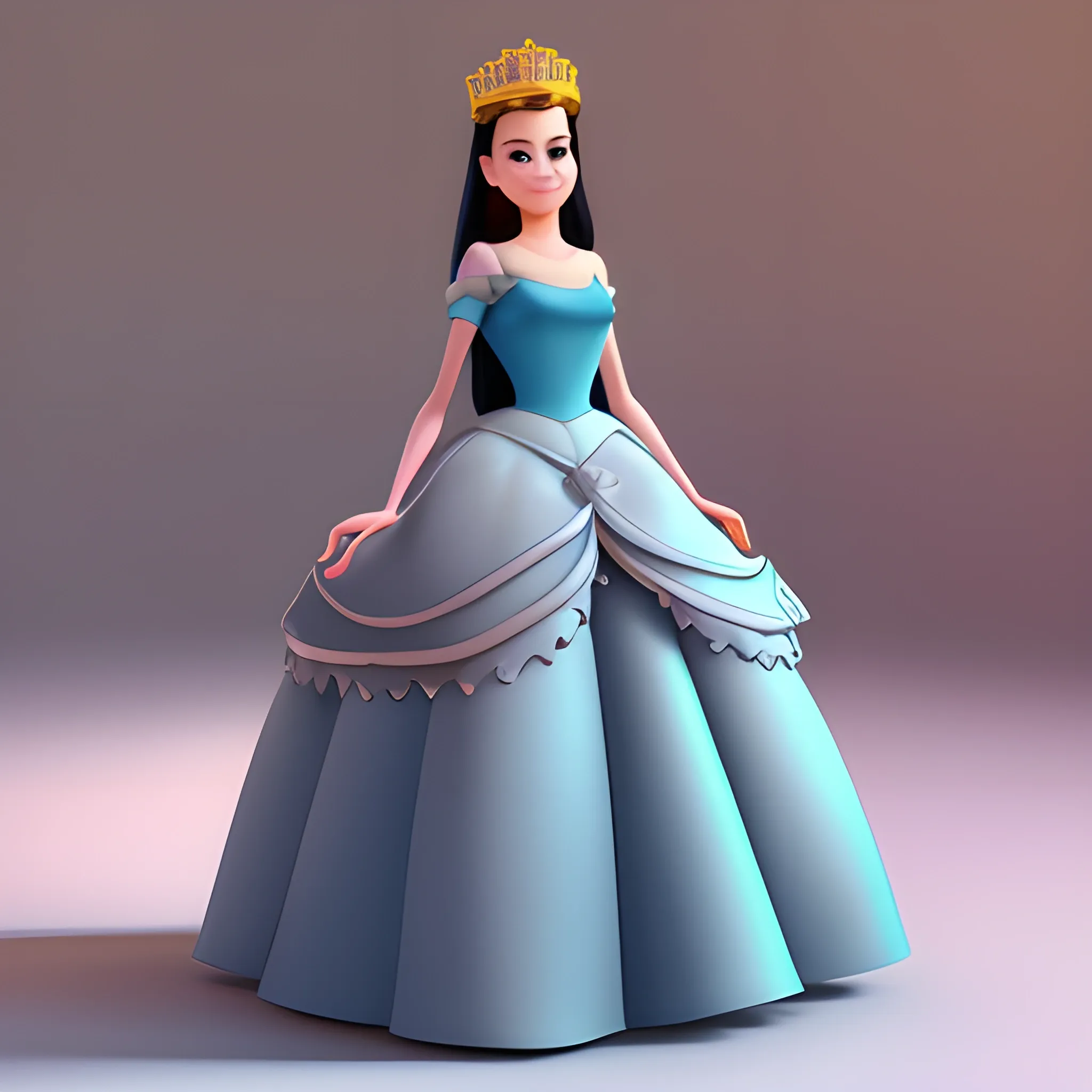 disney,add Photorealism,and high quality,multi-detail,HD, Cartoon,model,3D,pixar,
 ,while maintaining the simplest structure and fewer colors,Stylish and minimalist,colorful,long skirt,crown,high heels,Royalty style,{{{whole body}}},whole_body,whole body