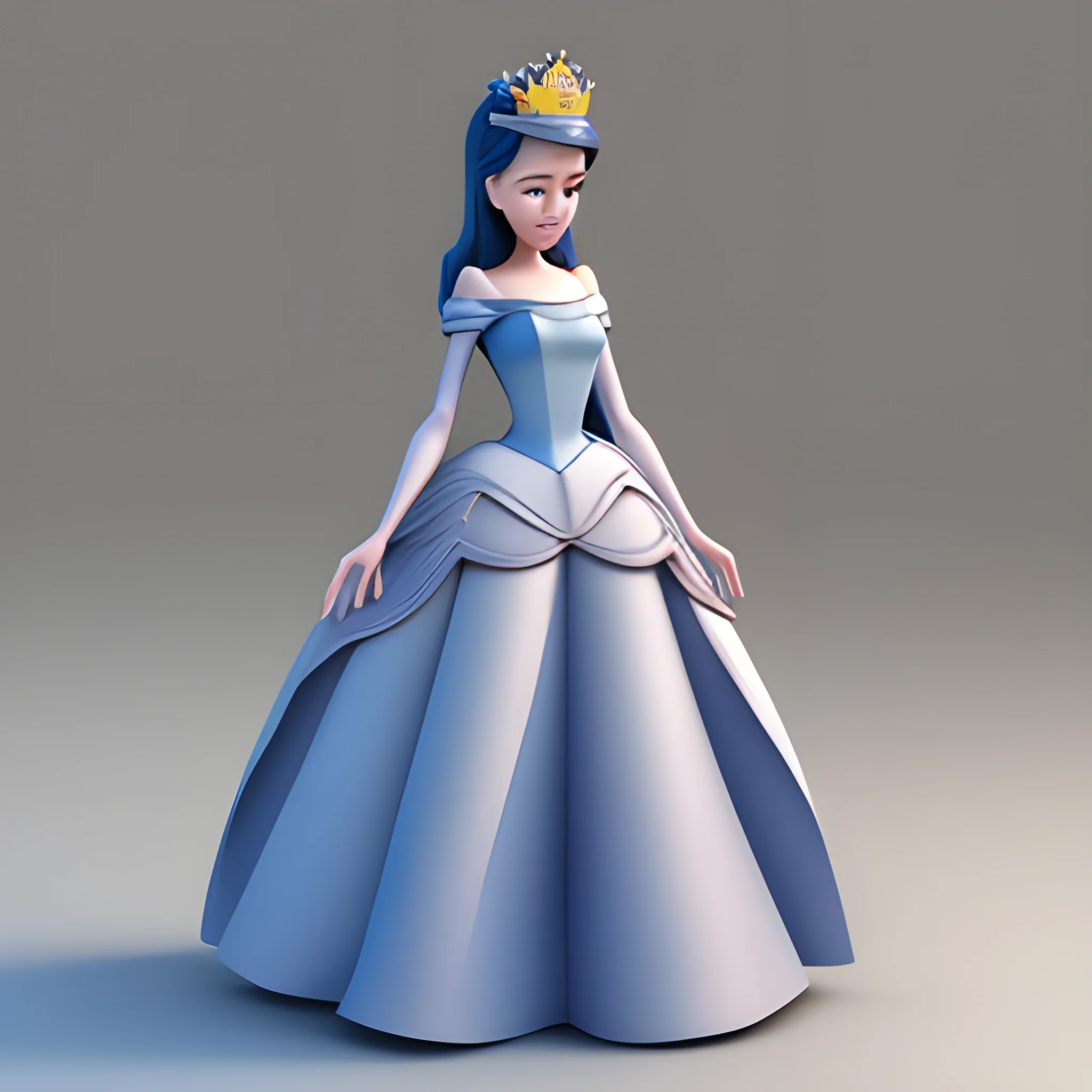 disney,add Photorealism,and high quality,multi-detail,HD, Cartoon,model,3D,pixar,
 ,while maintaining the simplest structure and fewer colors,Stylish and minimalist,colorful,long skirt,crown,high heels,Royalty style,{{{whole body}}},whole_body,whole body