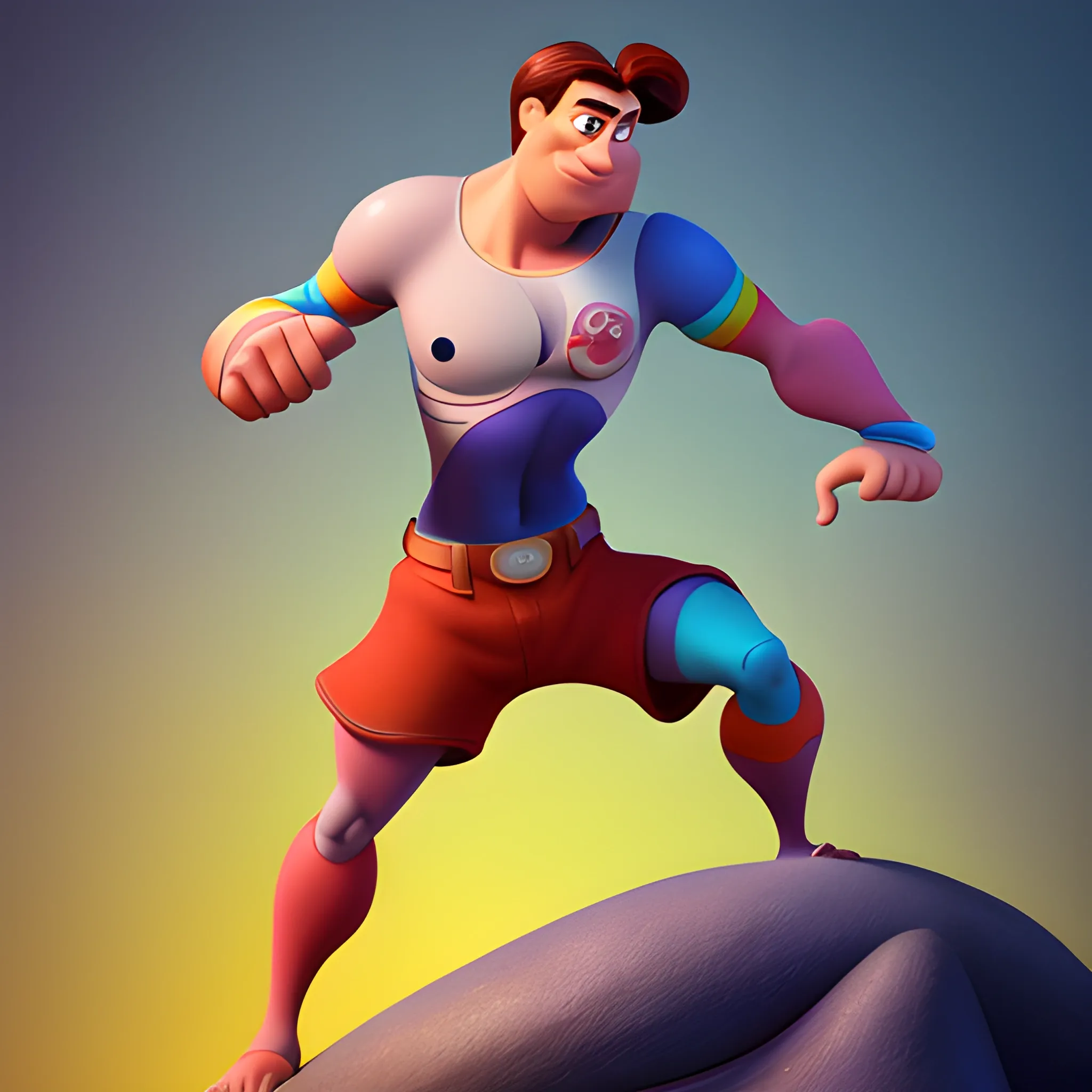 disney,add Photorealism,and high quality,multi-detail,HD, Cartoon,model,3D,pixar,
 ,while maintaining the simplest structure and fewer colors,Stylish and minimalist,colorful,warrior,{{{whole body}}},whole_body,whole body