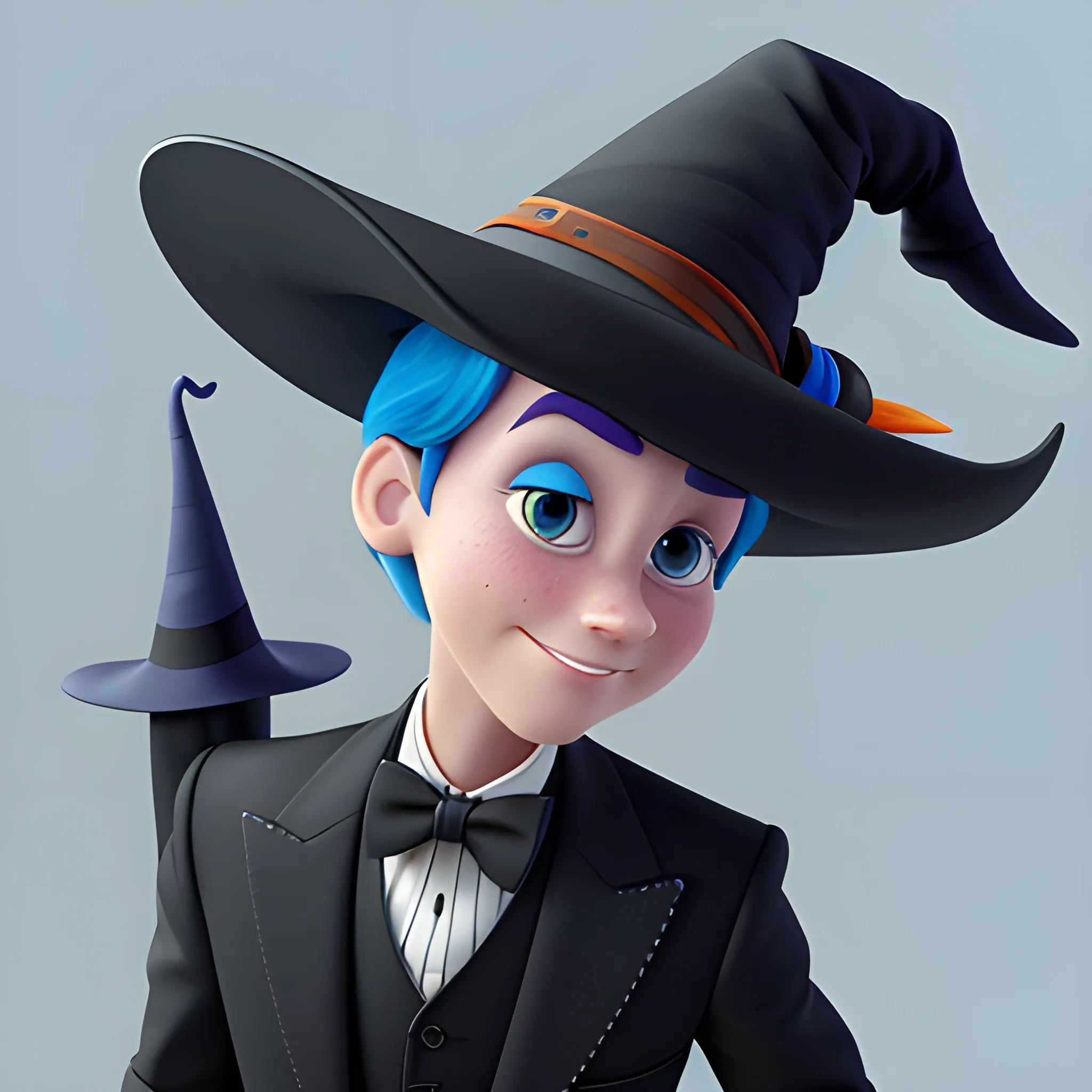 disney,add Photorealism,and high quality,multi-detail,HD, Cartoon,model,3D,pixar,
 ,while maintaining the simplest structure and fewer colors,Stylish and minimalist,colorful,witch,Gentlemanly demeanor,{{{whole body}}},whole_body,whole body