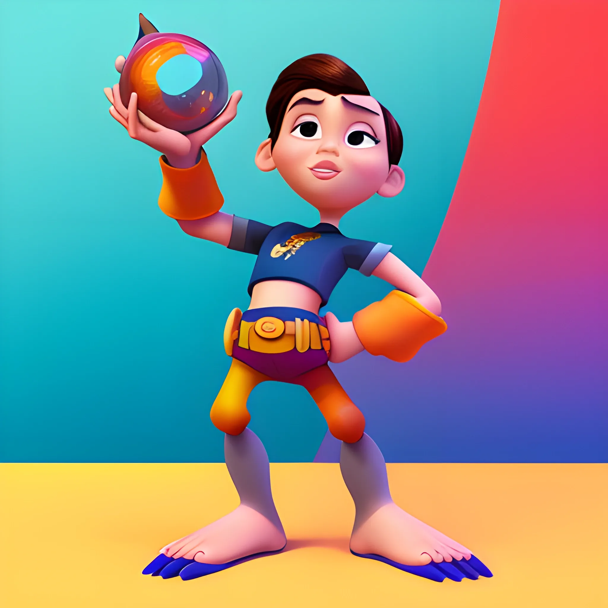 disney,add Photorealism,and high quality,multi-detail,HD, Cartoon,model,3D,pixar,
 ,while maintaining the simplest structure and fewer colors,Stylish and minimalist,colorful,warrior,{{{whole body}}},whole_body,whole body