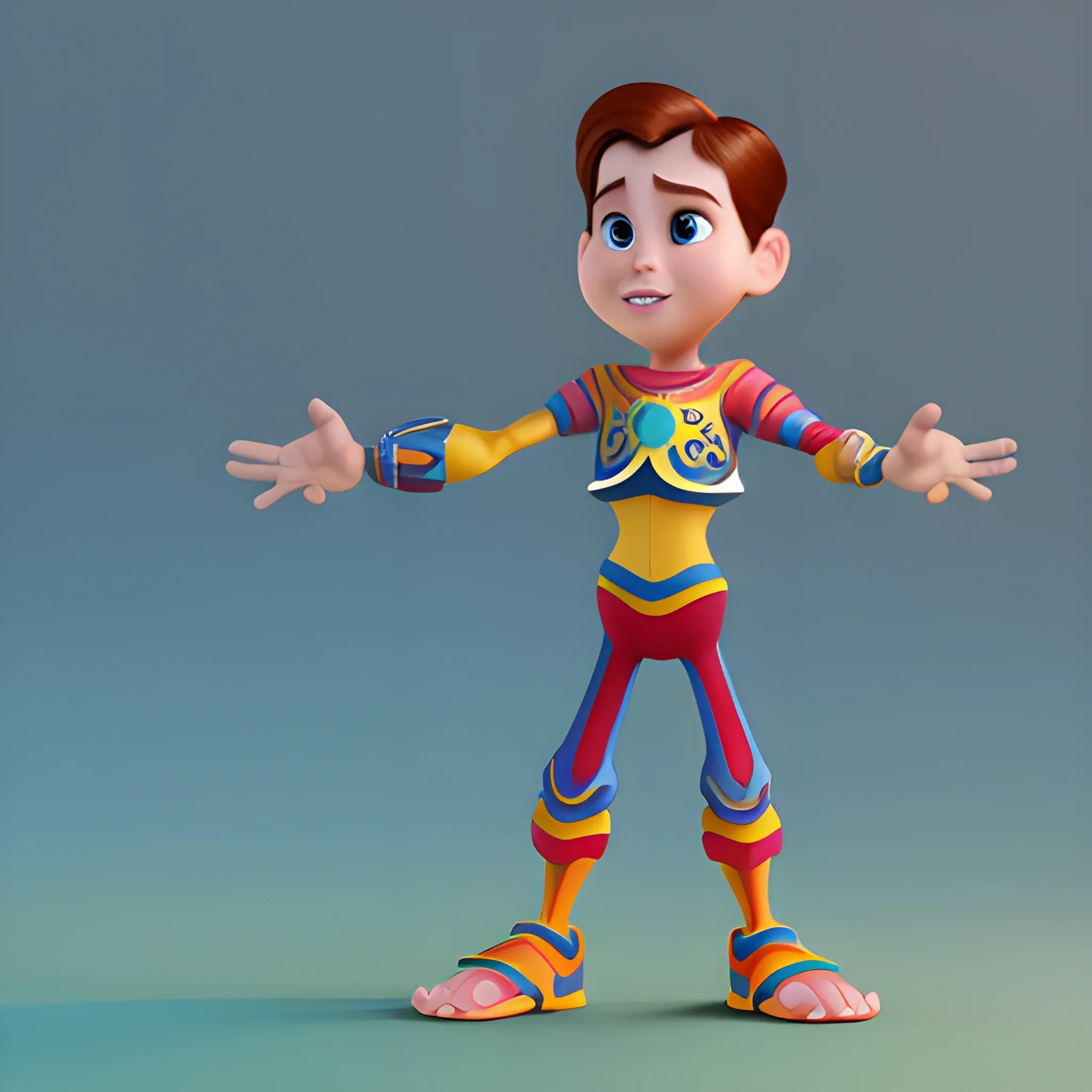 disney,add Photorealism,and high quality,multi-detail,HD, Cartoon,model,3D,pixar,
 ,while maintaining the simplest structure and fewer colors,Stylish and minimalist,colorful,warrior,{{{whole body}}},whole_body,whole body