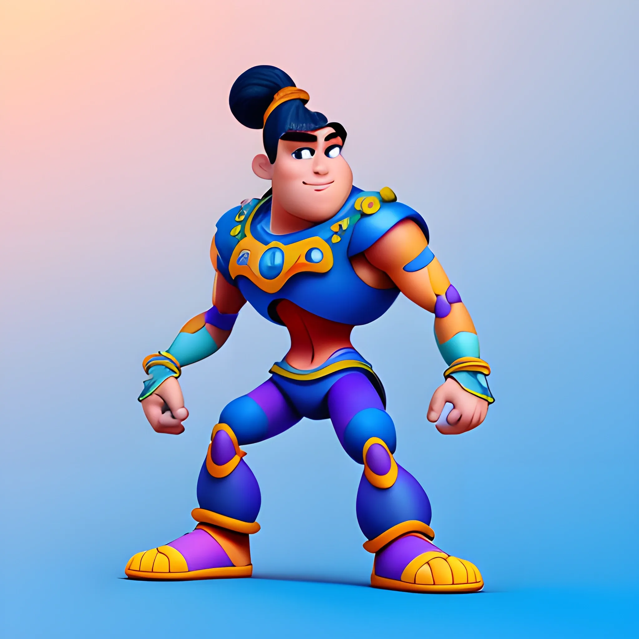 disney,add Photorealism,and high quality,multi-detail,HD, Cartoon,model,3D,pixar,
 ,while maintaining the simplest structure and fewer colors,Stylish and minimalist,colorful,warrior,{{{whole body}}},whole_body,whole body