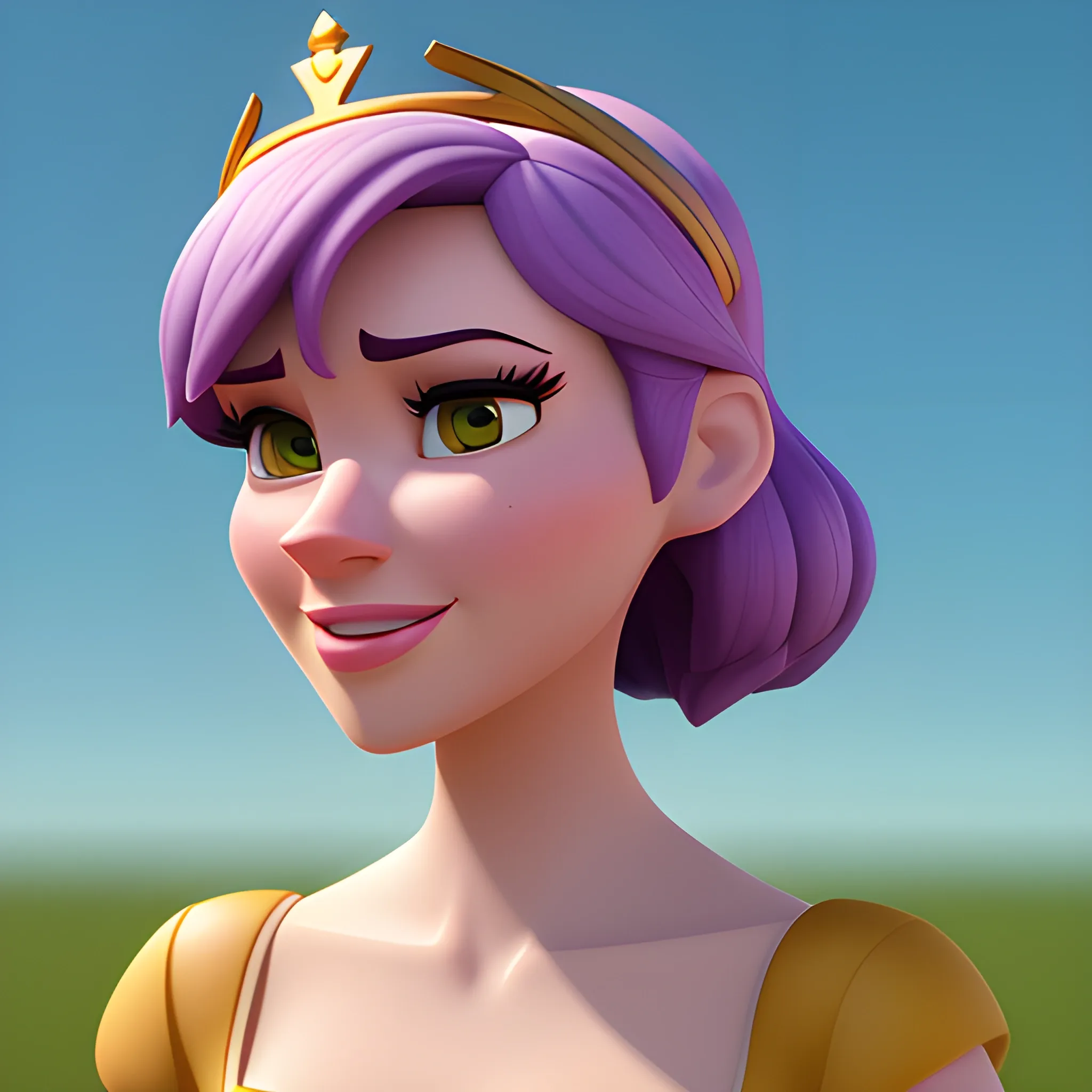 disney,add Photorealism,and high quality,multi-detail,HD, Cartoon,model,3D,pixar,
 ,while maintaining the simplest structure and fewer colors,Stylish and minimalist,colorful,crown,girl,{{{whole body}}},whole_body,whole body