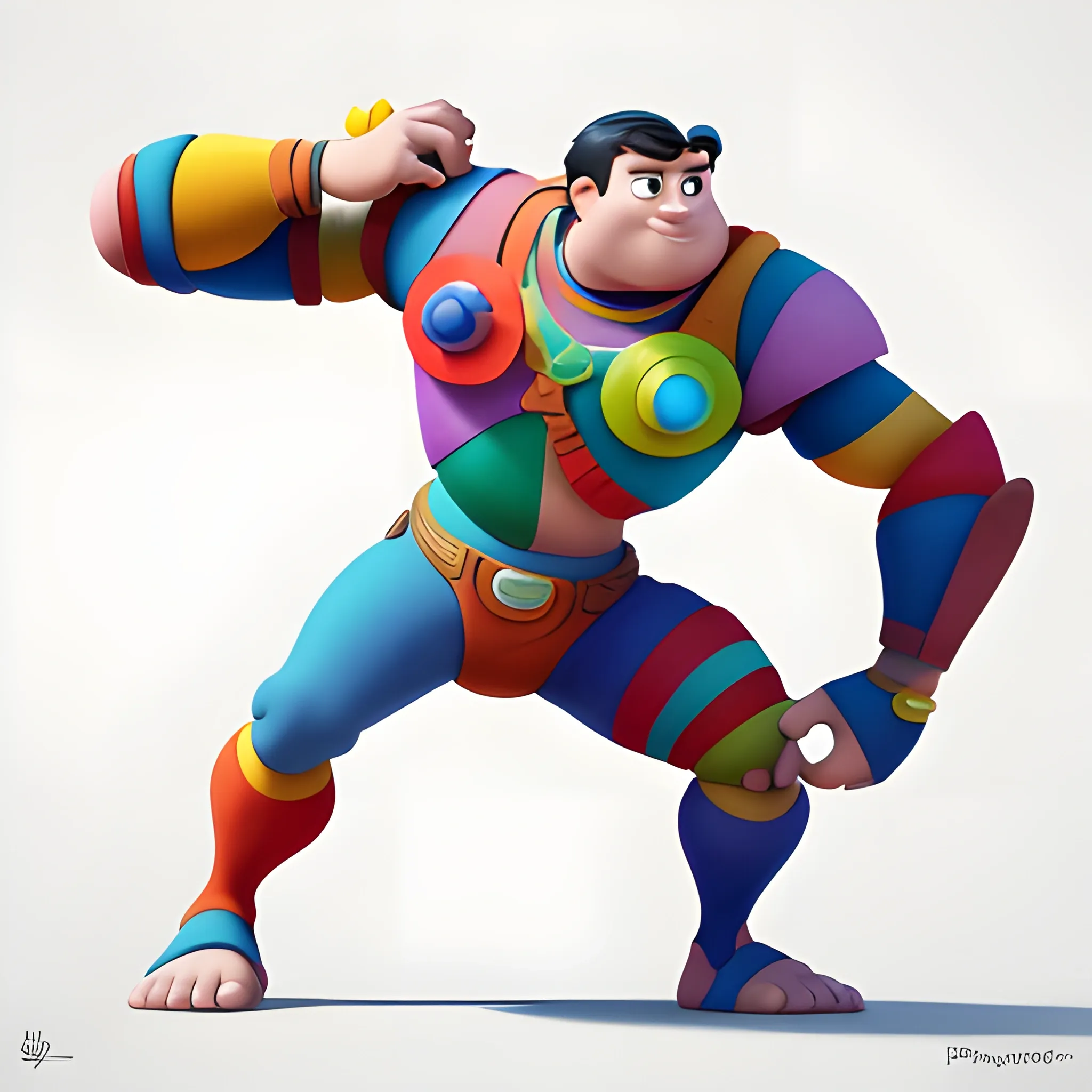 disney,add Photorealism,and high quality,multi-detail,HD, Cartoon,3D,pixar,
 ,while maintaining the simplest structure and fewer colors,Stylish and minimalist,colorful,warrior,{{{whole body}}},whole_body,whole body