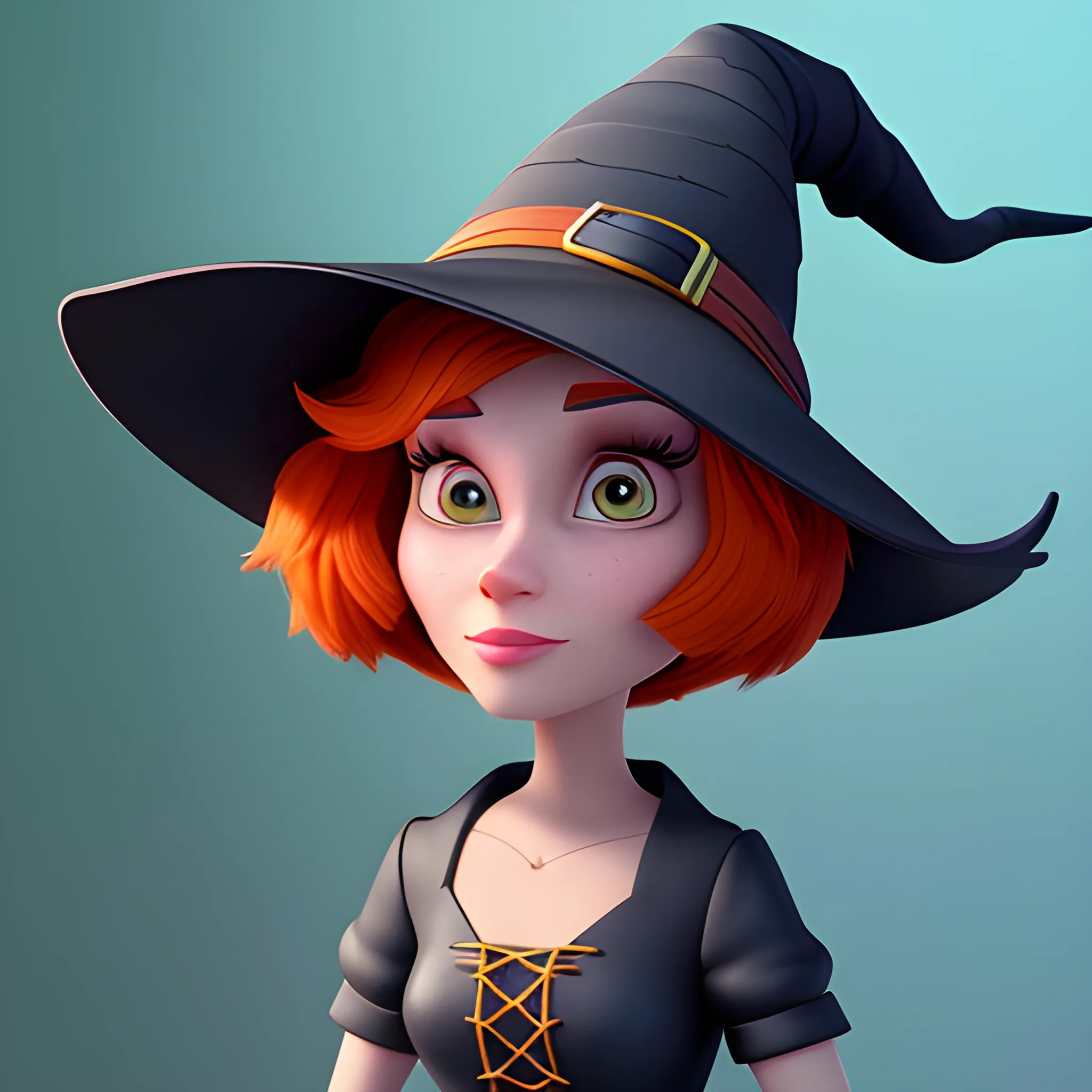 disney,add Photorealism,and high quality,multi-detail,HD, Cartoon,3D,pixar,
 ,while maintaining the simplest structure and fewer colors,Stylish and minimalist,colorful,witch hat,girl,{{{whole body}}},whole_body,whole body