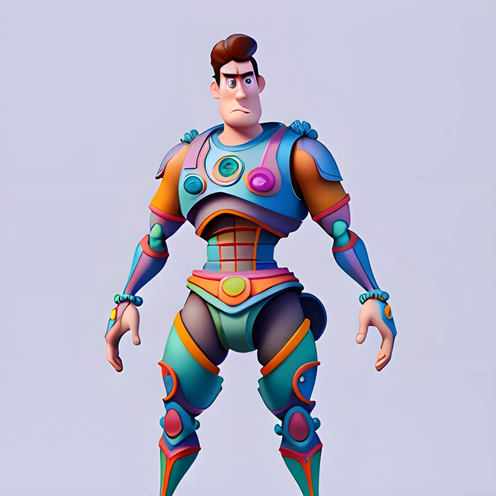 disney,add Photorealism,and high quality,multi-detail,HD, Cartoon,3D,pixar,
 ,while maintaining the simplest structure and fewer colors,Stylish and minimalist,colorful,warrior,{{{whole body}}},whole_body,whole body