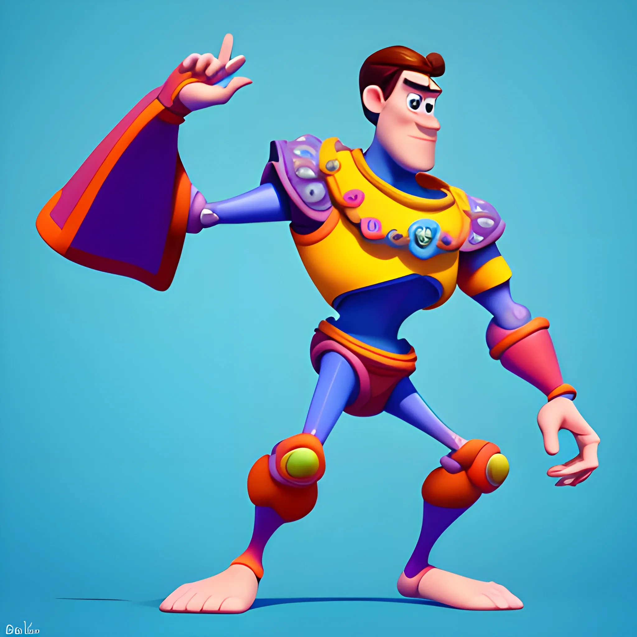 disney,add Photorealism,and high quality,multi-detail,HD, Cartoon,3D,pixar,
 ,while maintaining the simplest structure and fewer colors,Stylish and minimalist,colorful,warrior,{{{whole body}}},whole_body,whole body