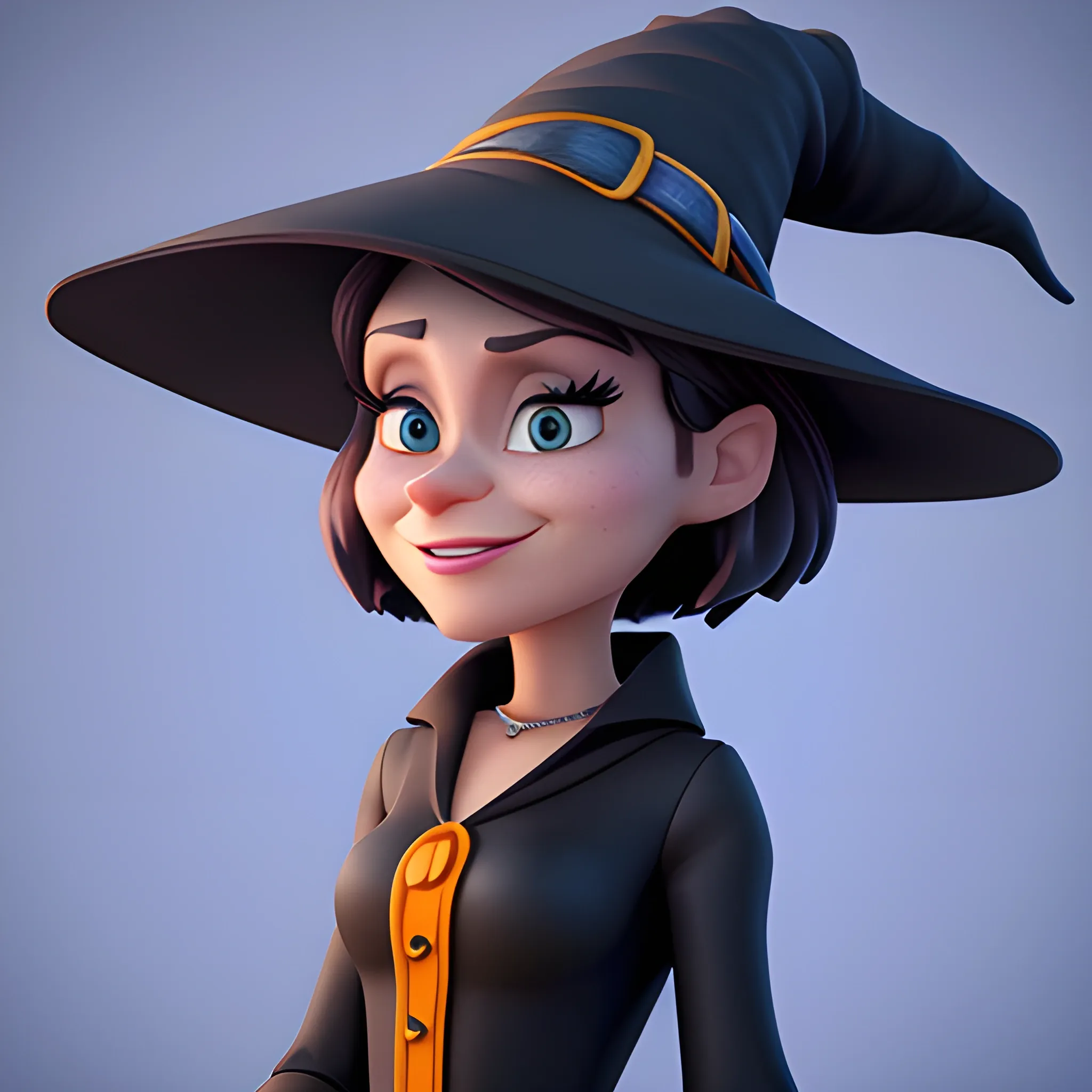 disney,add Photorealism,and high quality,multi-detail,HD, Cartoon,3D,pixar,
 ,while maintaining the simplest structure and fewer colors,Stylish and minimalist,colorful,witch hat,girl,{{{whole body}}},whole_body,whole body