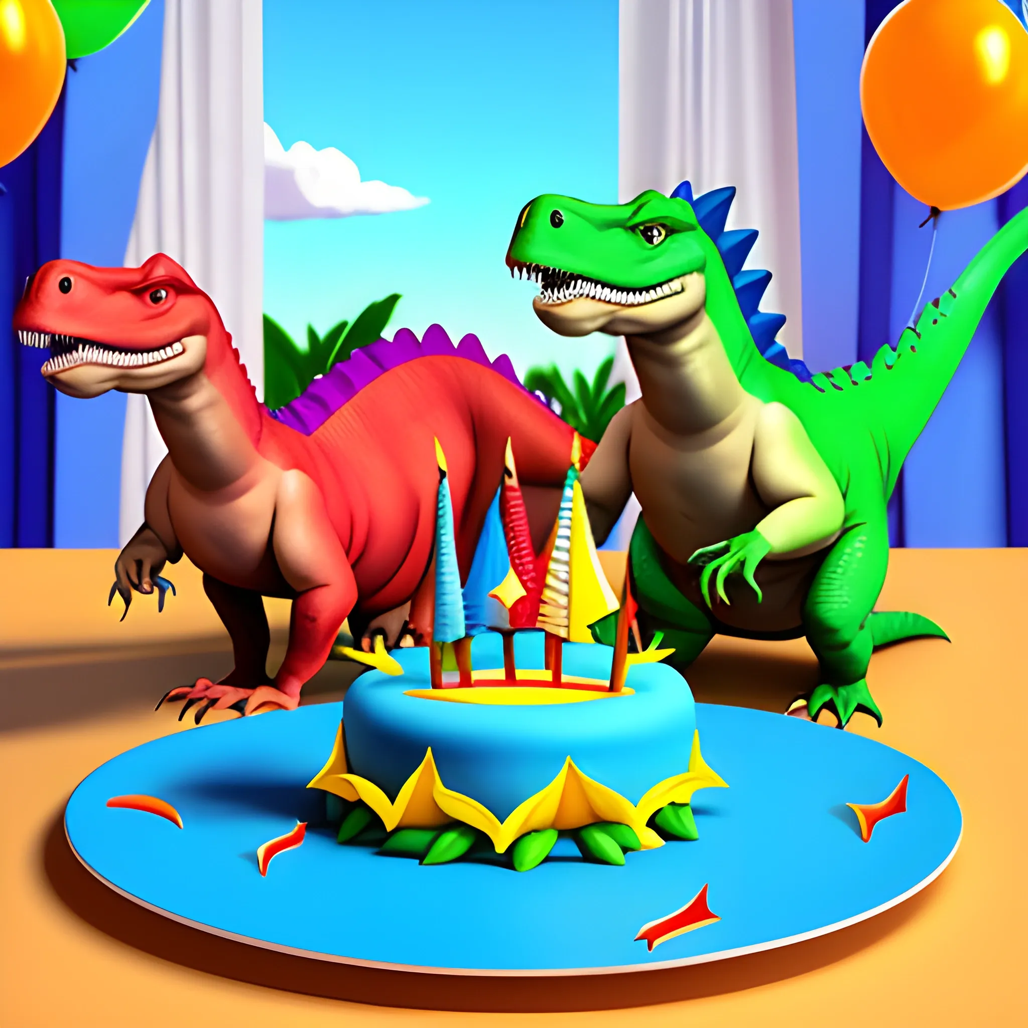 baby, dinosaurs, party birthday, Cartoon, 3D