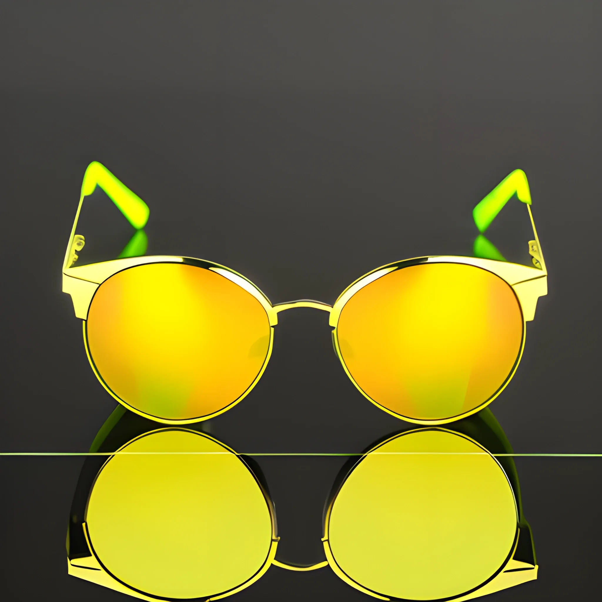 
canary sunglasses with bitcoin coin reflection in the glass