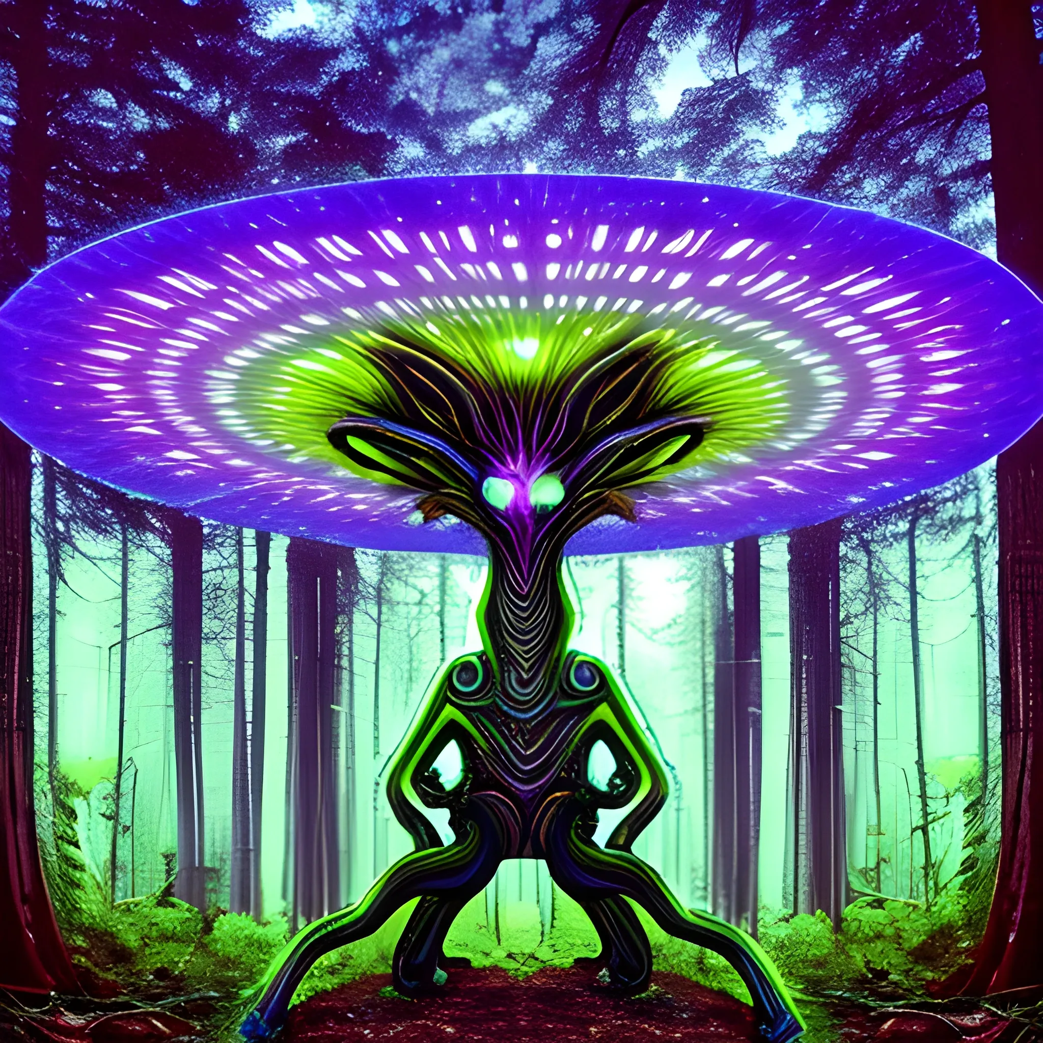 , Trippy aliens in a forest