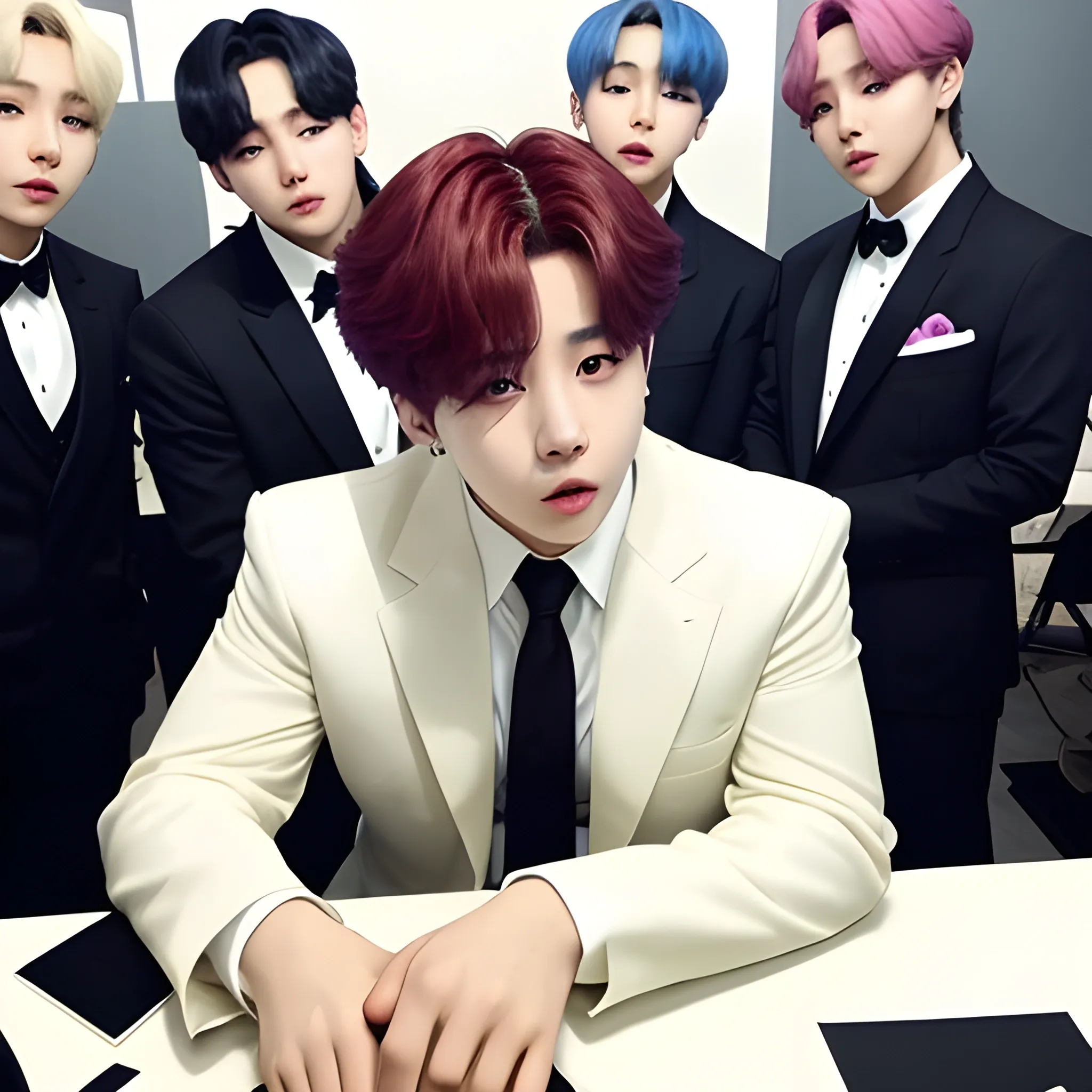 A photo of BTS's Jungkook as a mob boss
