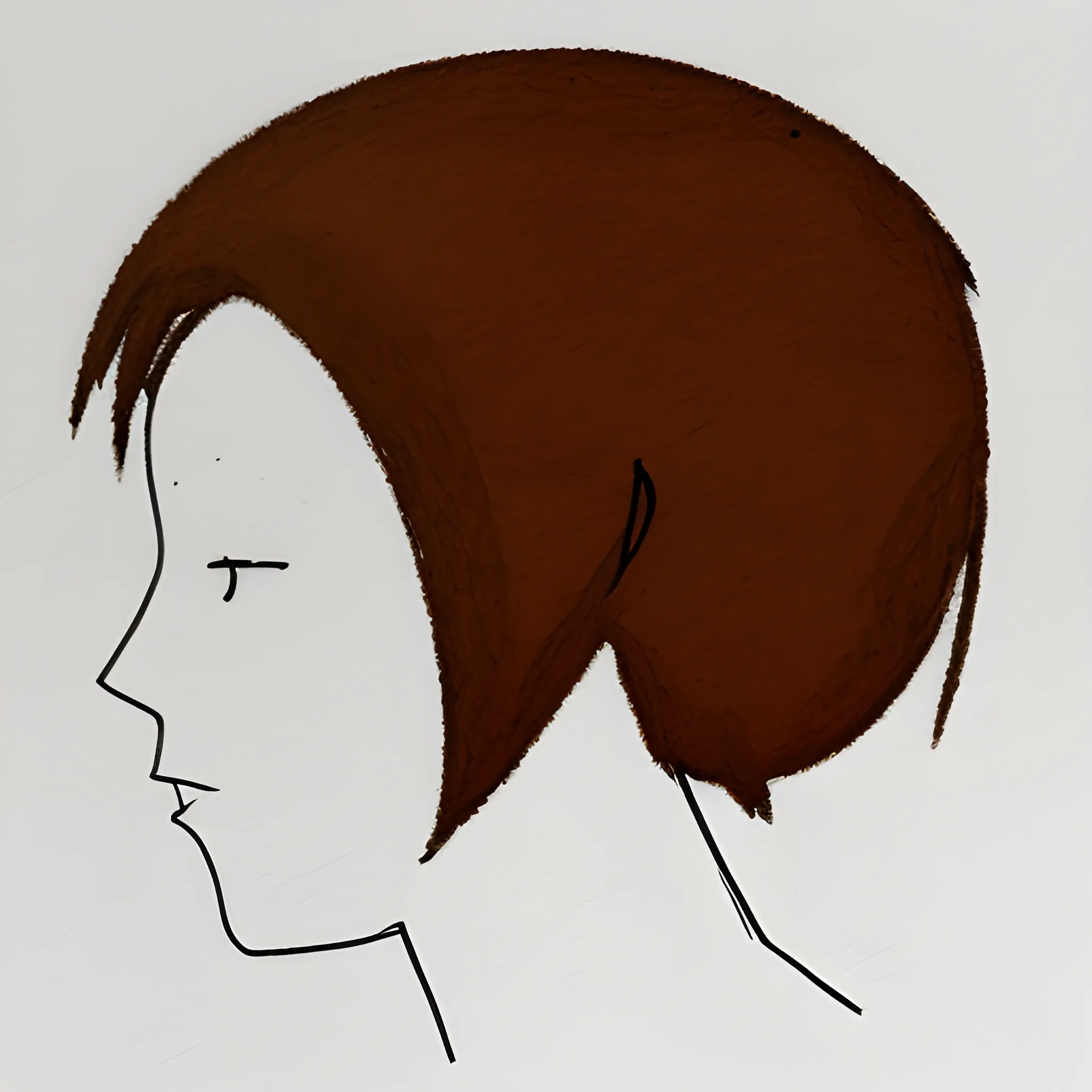 simple abstract drawing as avatar, brown hair
