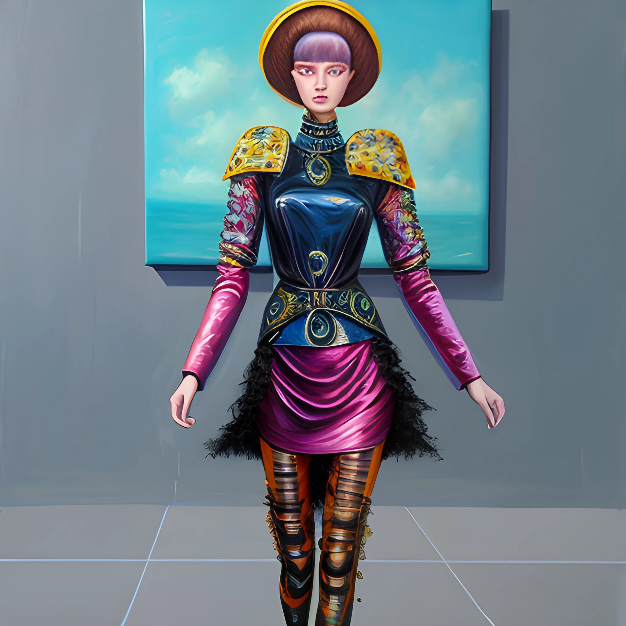 Fashion in 2200, Oil Painting