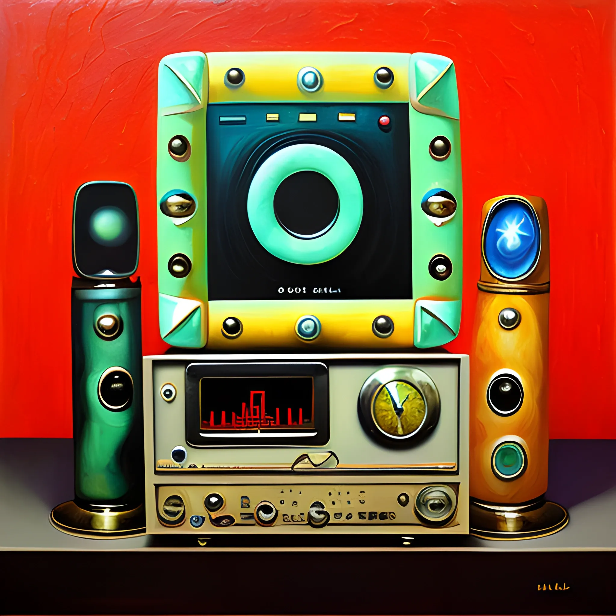 surrealistic radio, Oil Painting
