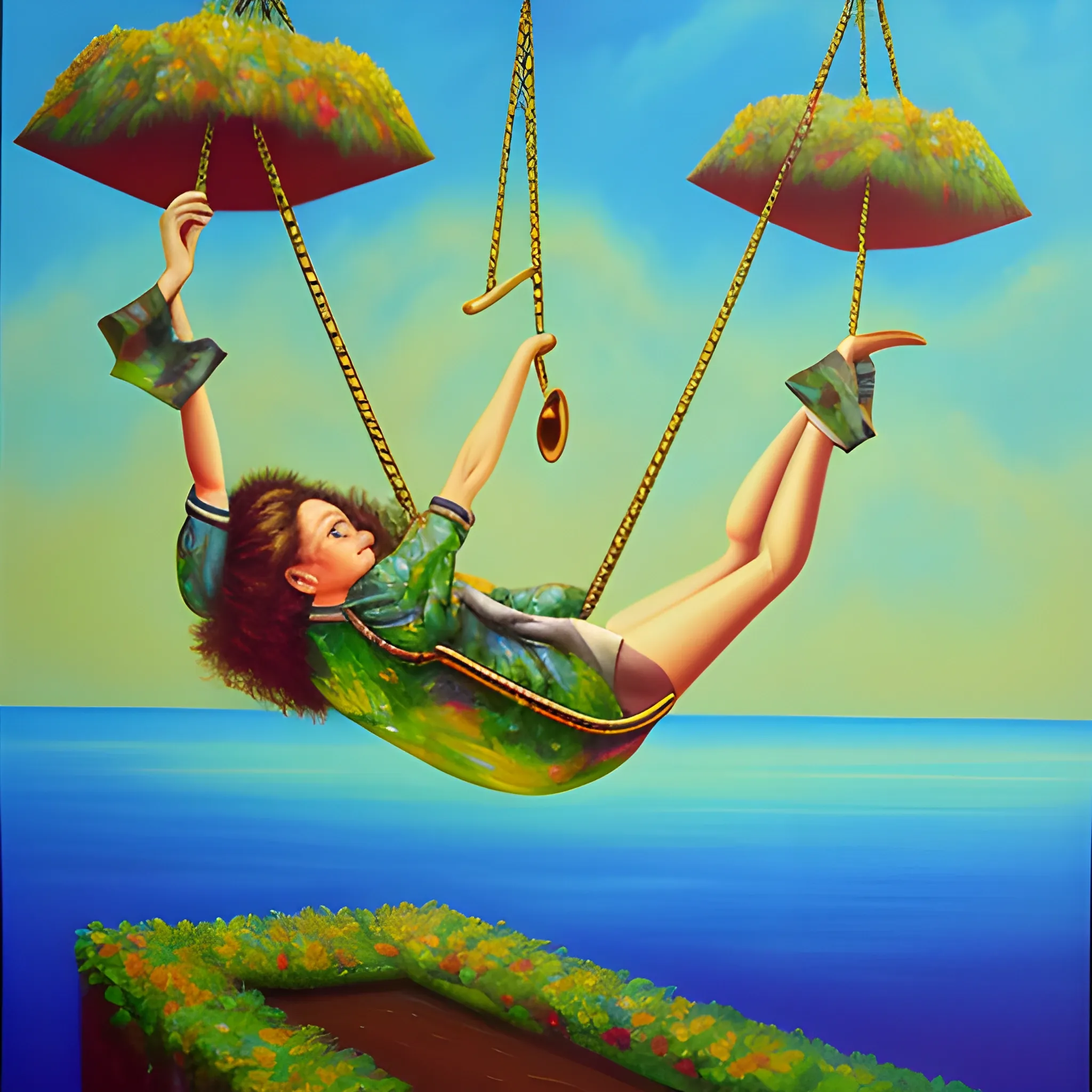 Surrealistic swing, Oil Painting