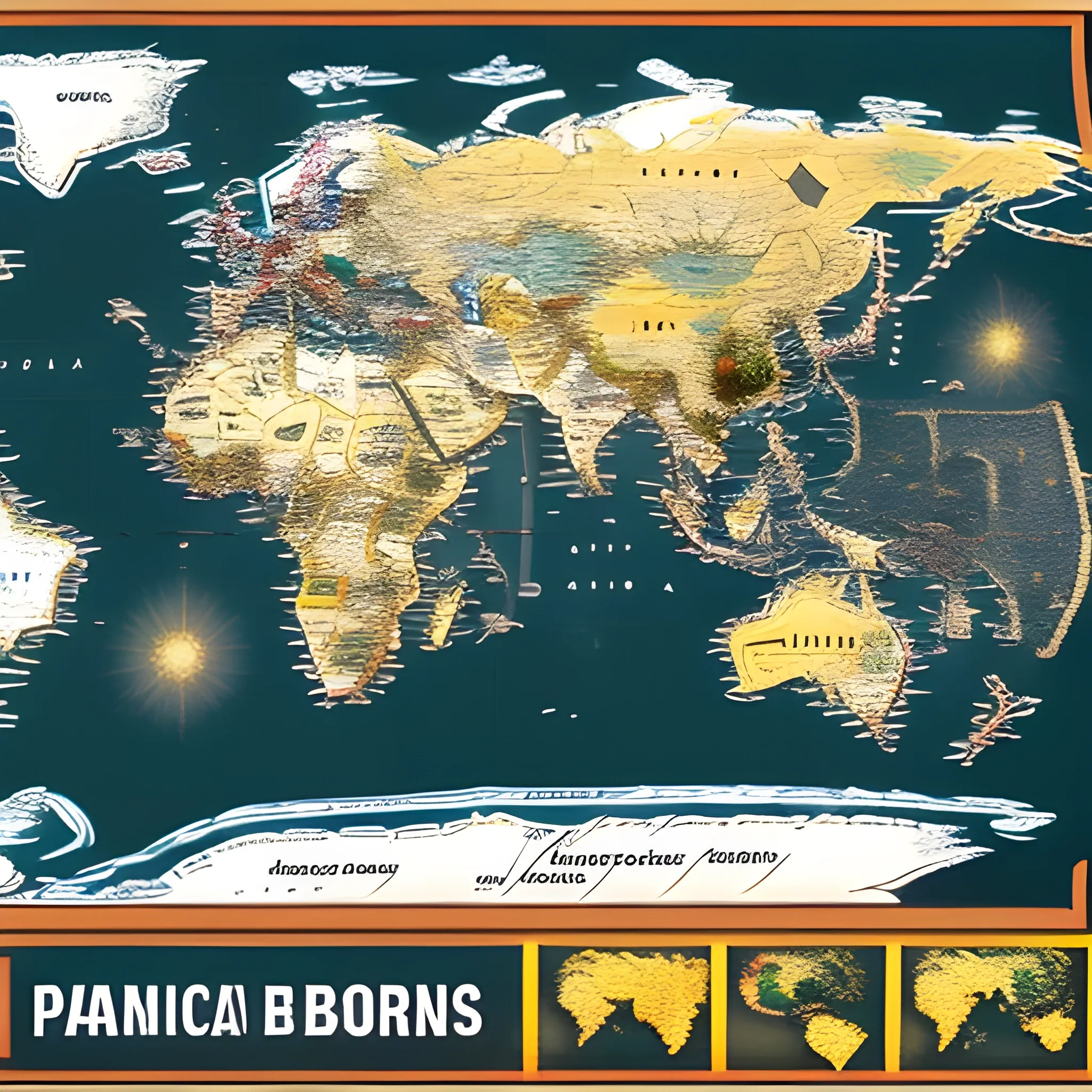 panoramic world map show only country borders
