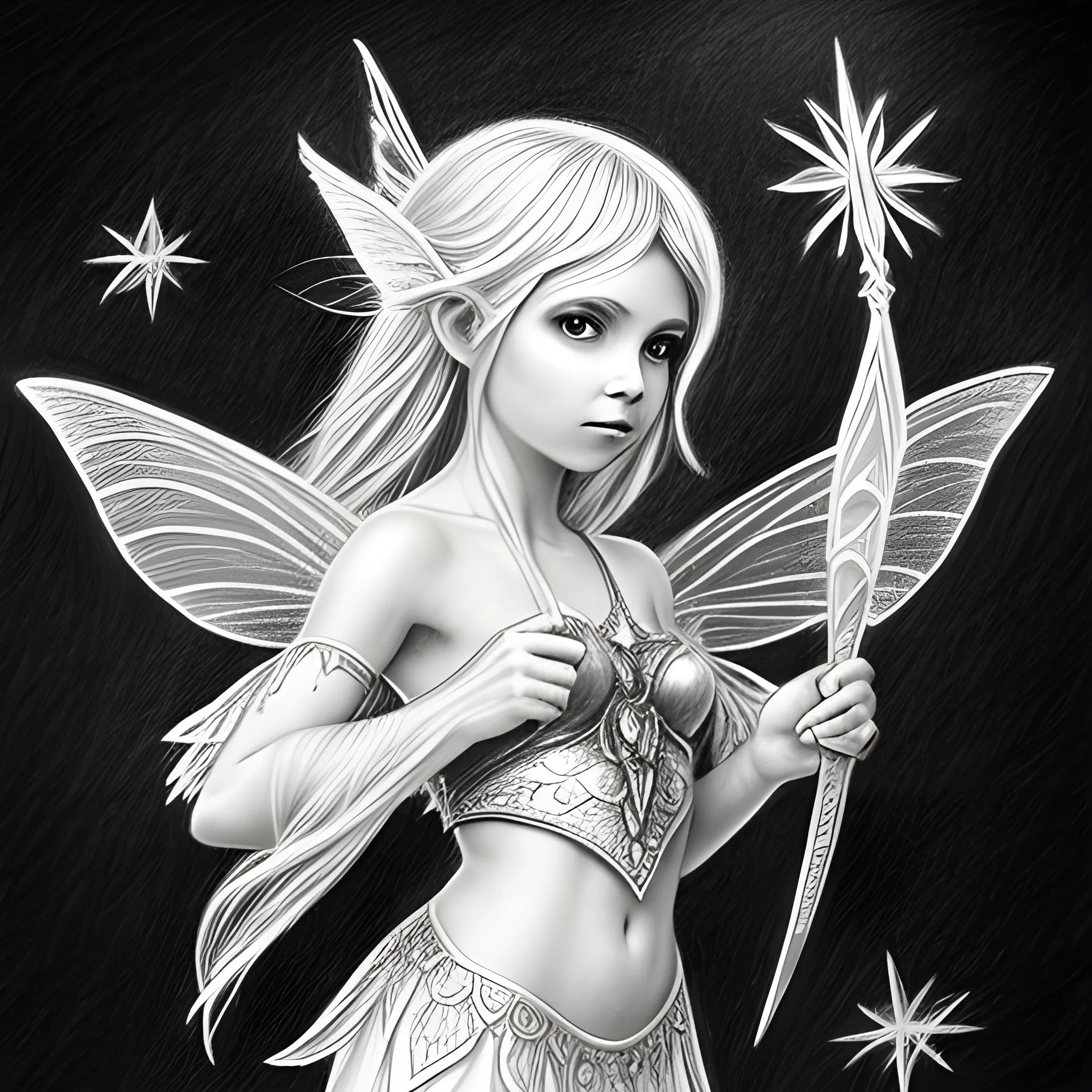 magical fantasy
fairy snook, Pencil Sketch
