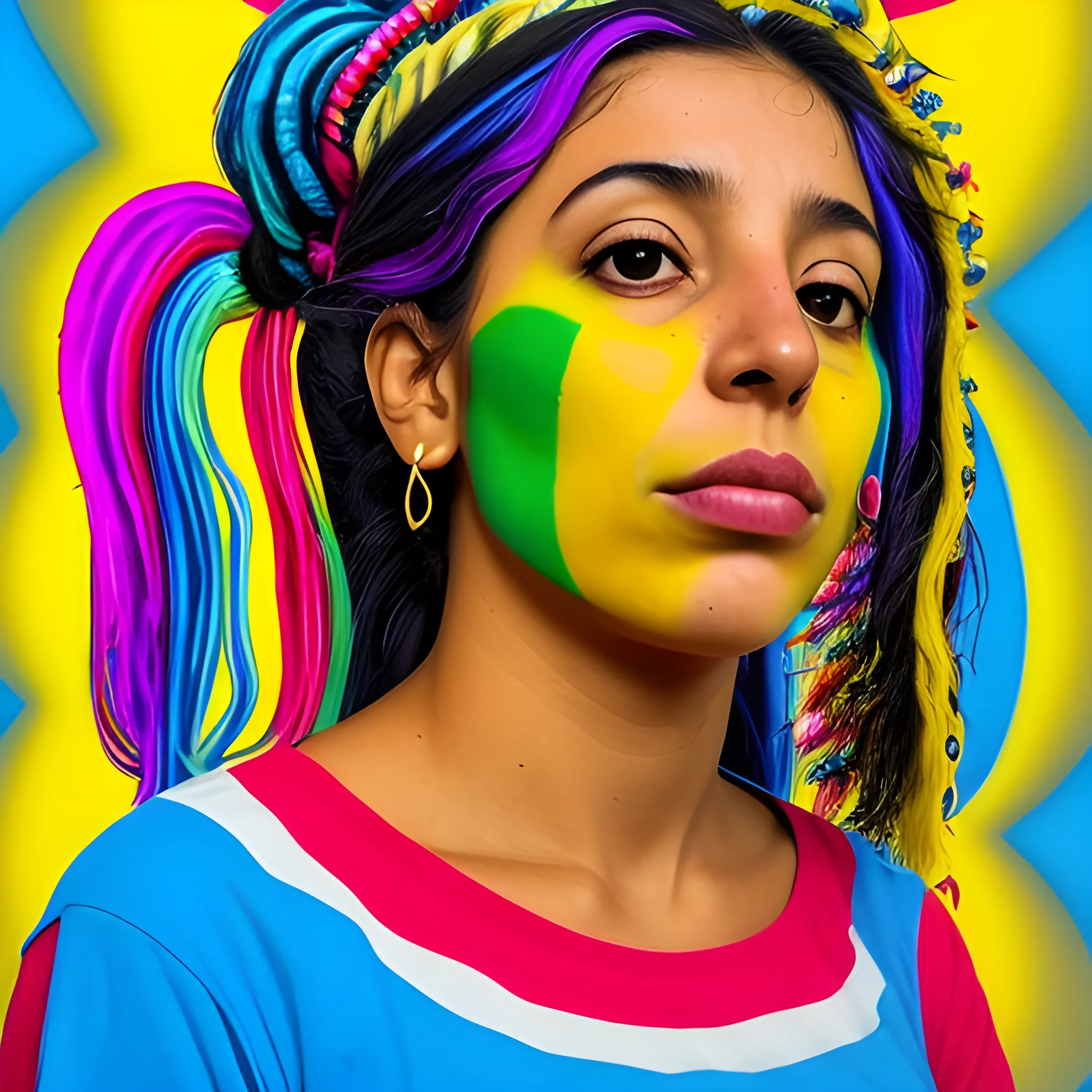 imagina a una mujer colombiana  que represente la cultura del pais, Trippy