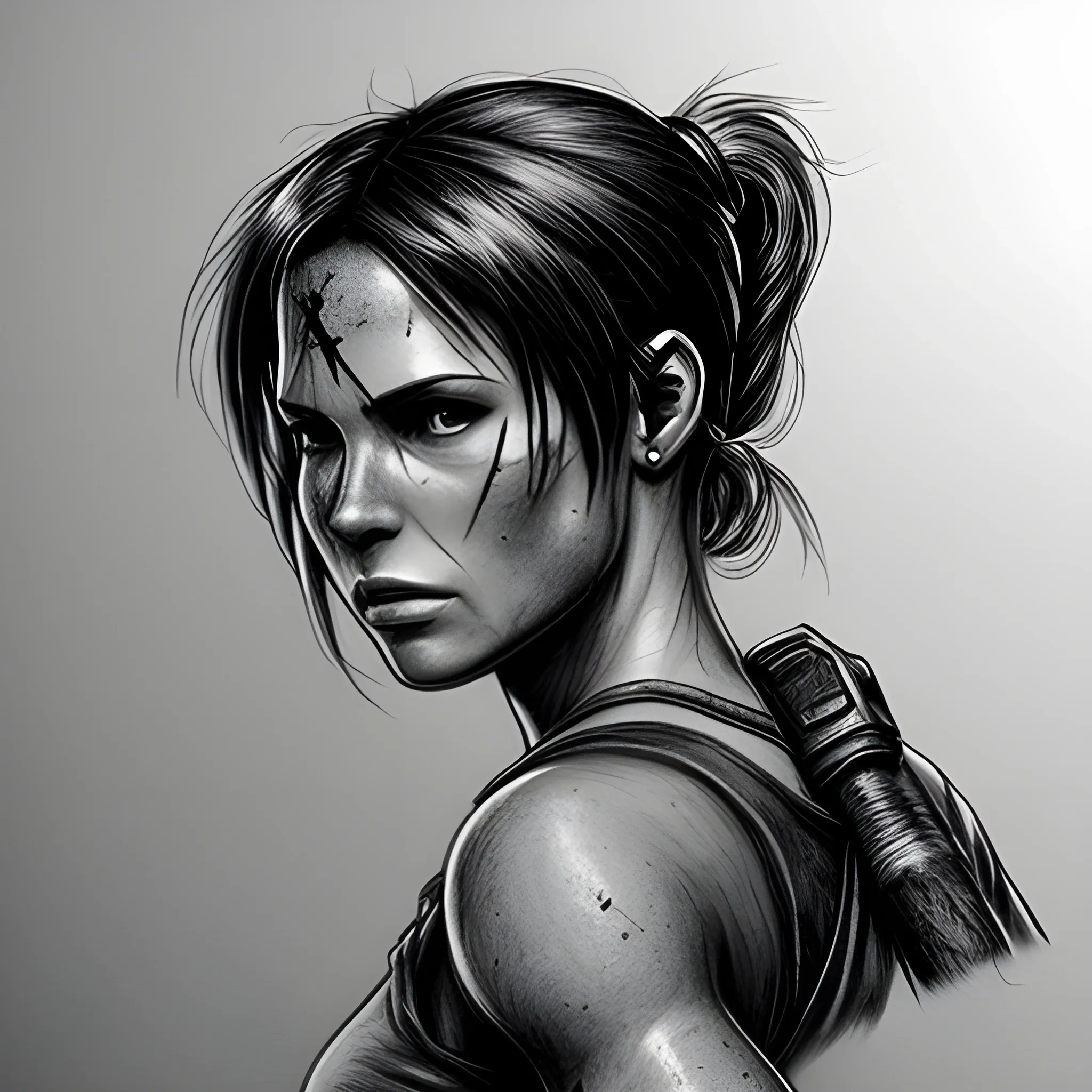 tomb raider beautiful, , Pencil Sketch