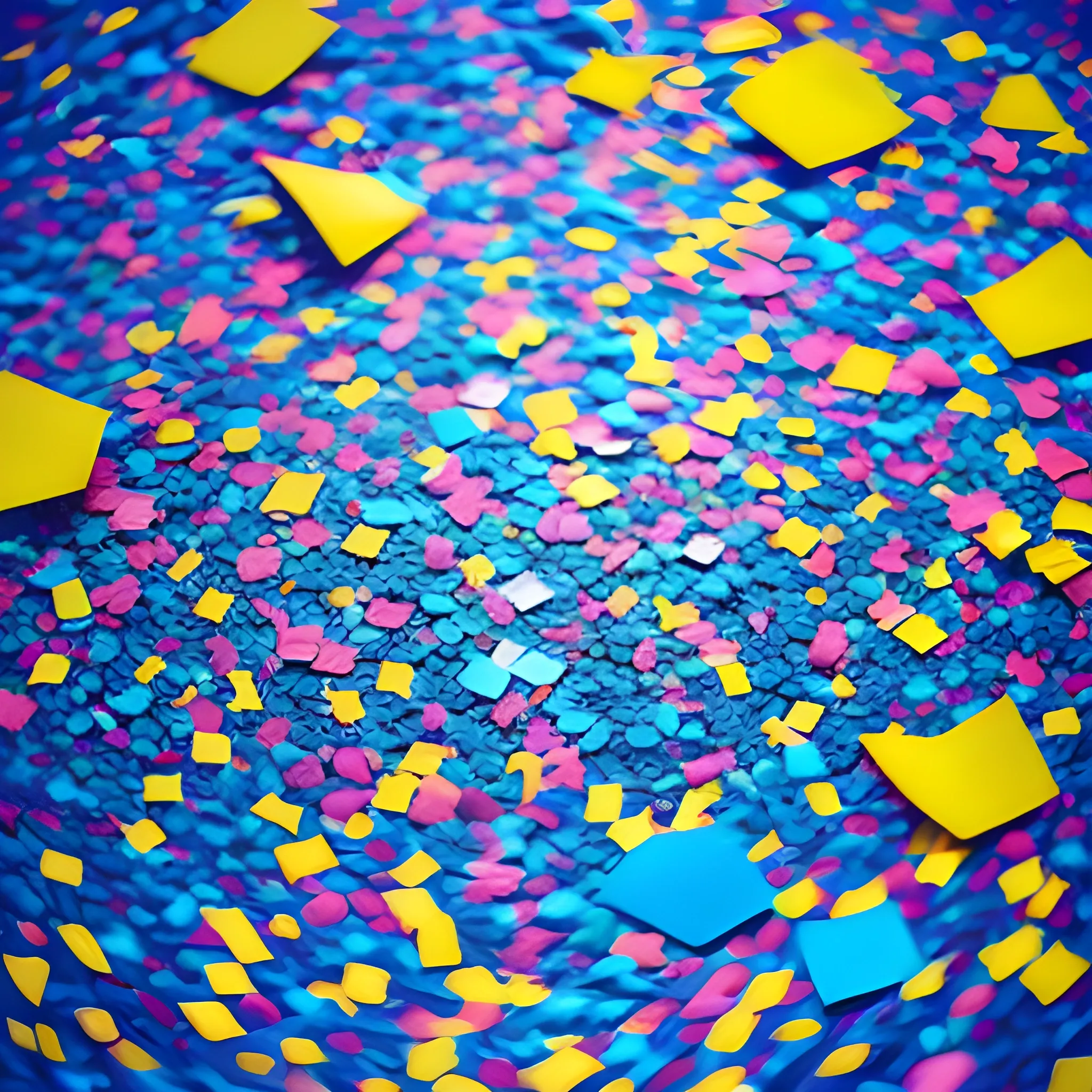 a lot of colourful confetti, minimal infinity blue back ground hdr, hyperrealistic shot on 35mm ultra-wide angle depth of field shutter speed 1/1000, f/22 photography 8k