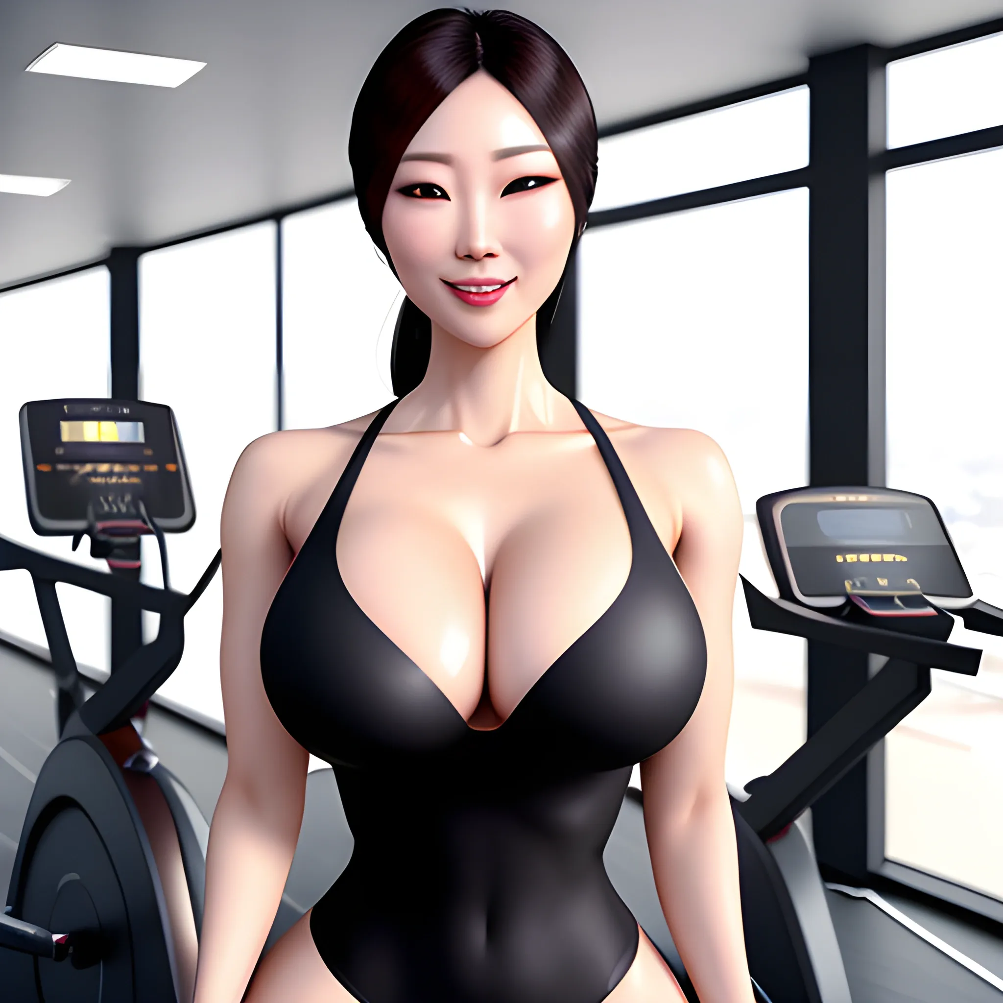 RAW photo, photo of A korean beauty girl with giant breasts and  