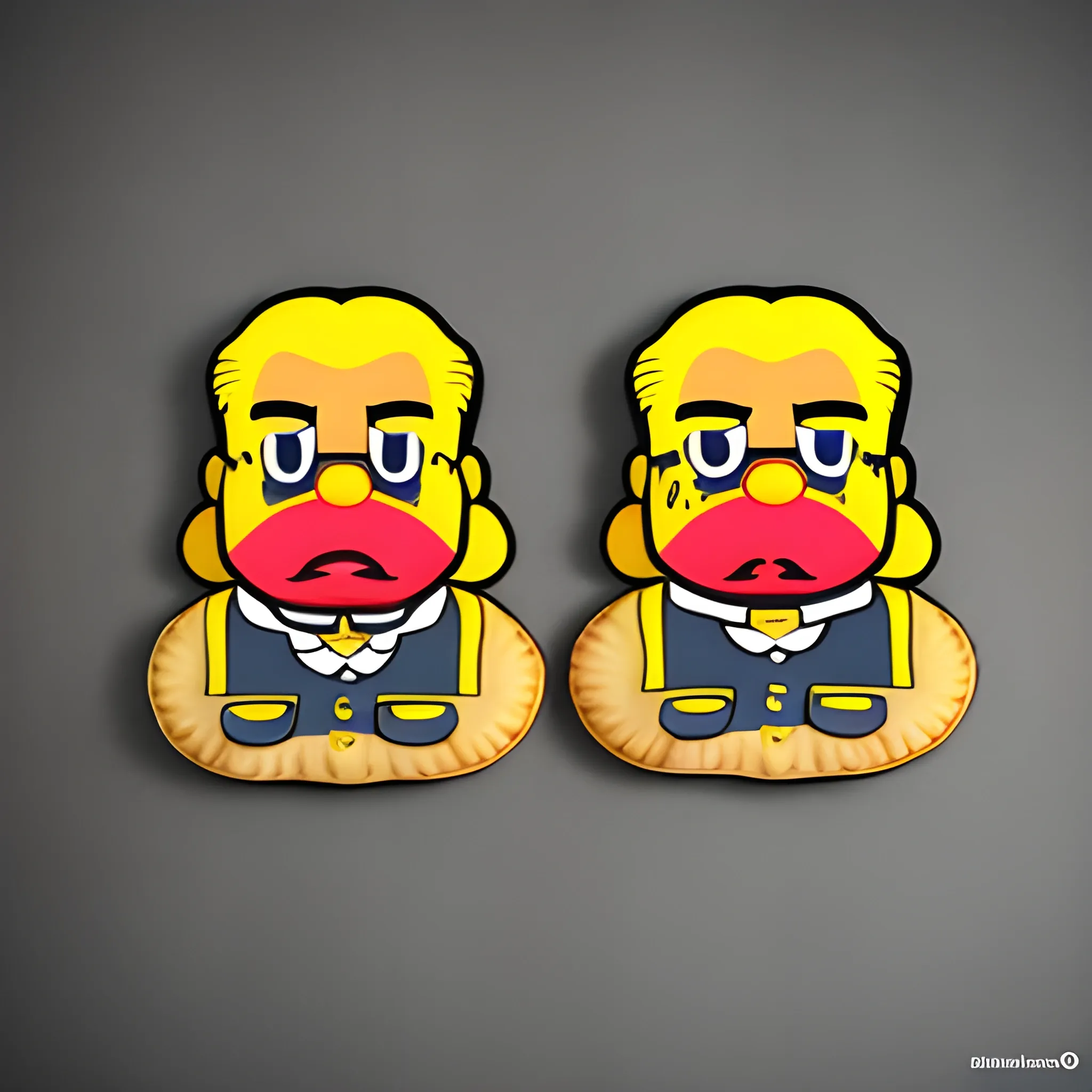 empanades gallegas like pollos hermanos logo,  gang, mafia, dos empanadas rectangulares, Semejante con la diferencia en sus bordes como la versión de Mario y Luigi yakuza elegante Traficantes de ricas empanadas rectangulares , Cartoon, 3D, logo cartoon 