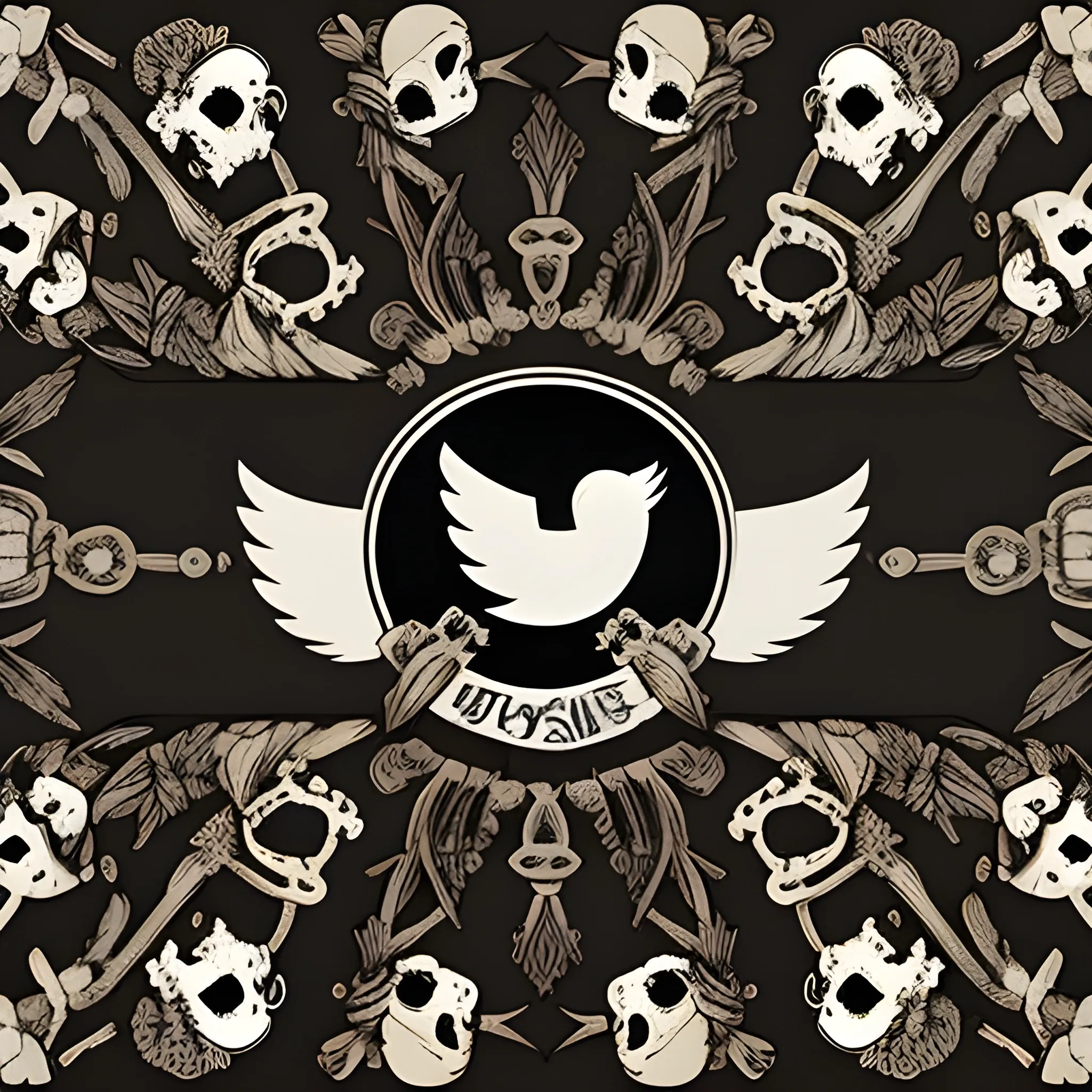 a cool highly detailed twitter banner with many skulls
