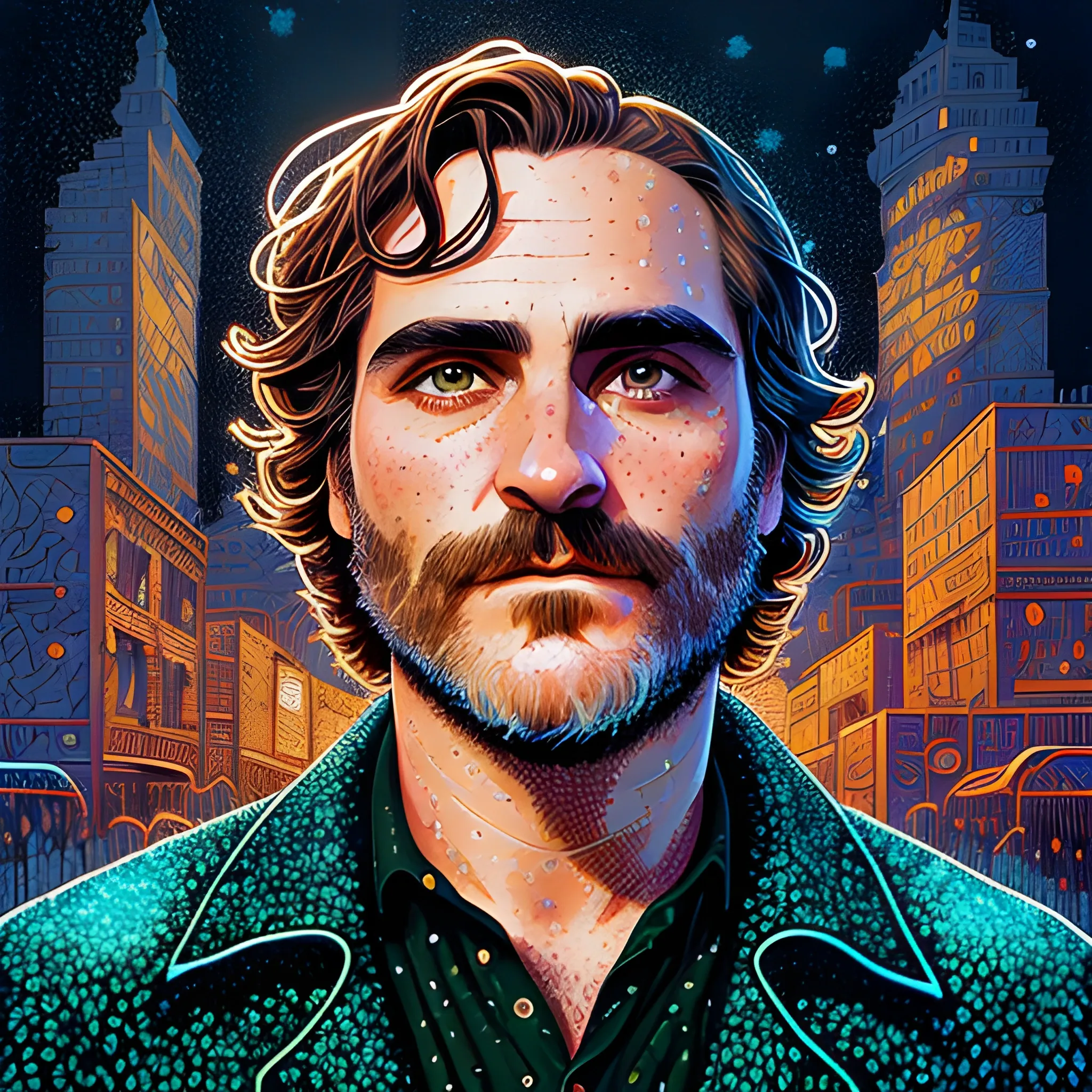 Joaquin Phoenix, His Highly Detailed, Softly Freckled Handsome F 