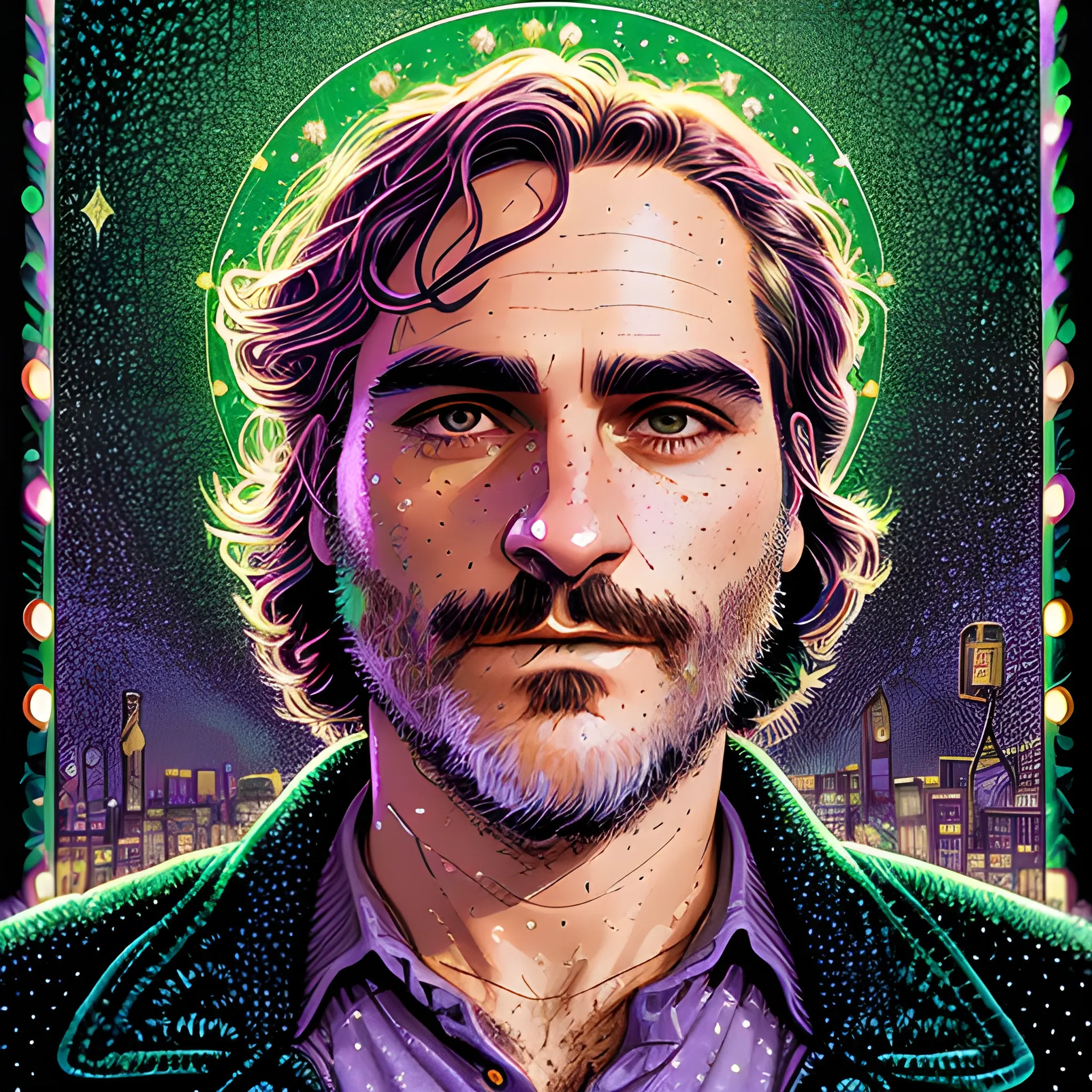 Joaquin Phoenix, his highly detailed, softly freckled handsome f ...